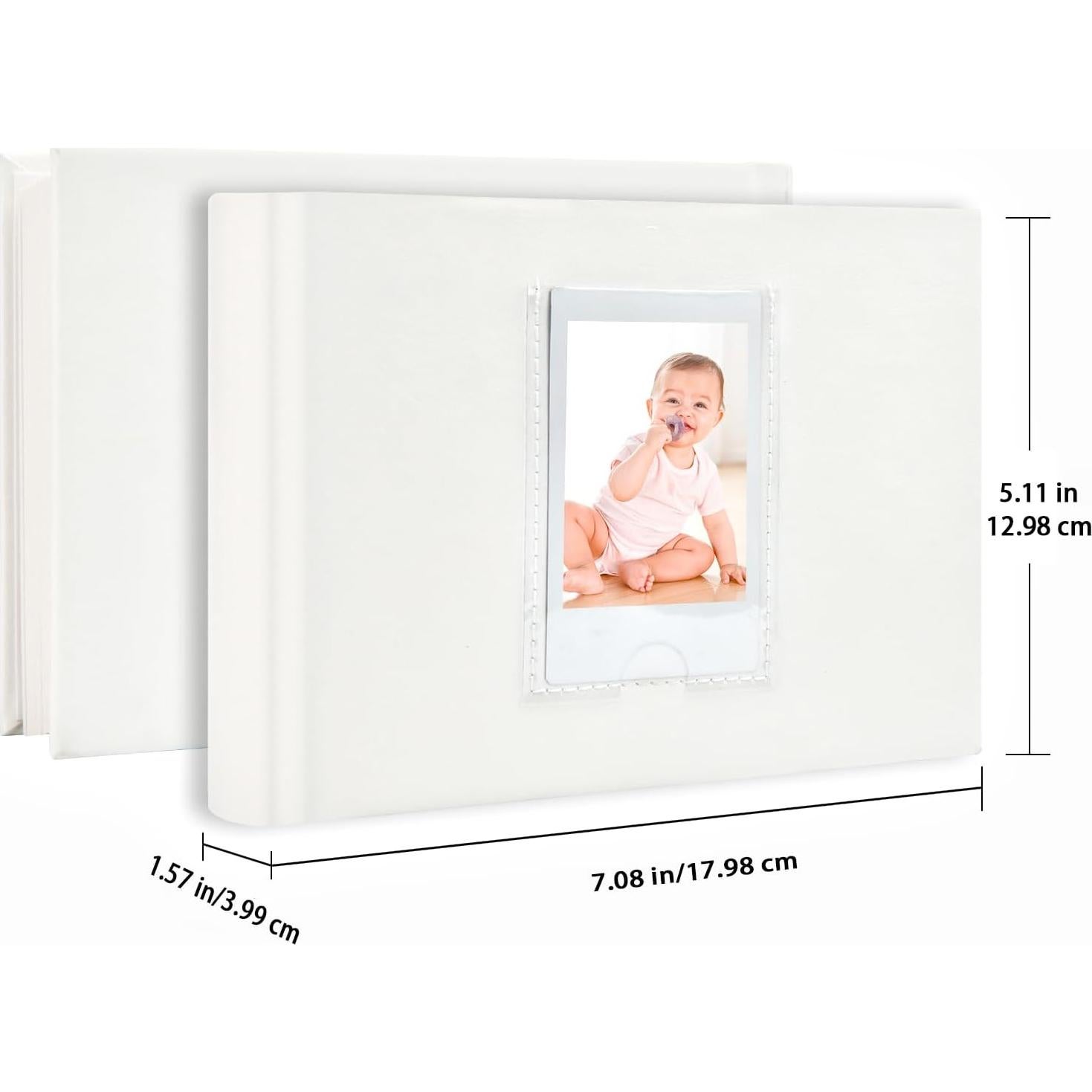 Álbum de Fotos Mini Ruibytree 64 Bolsillos Blanco con Espacio para Escribir