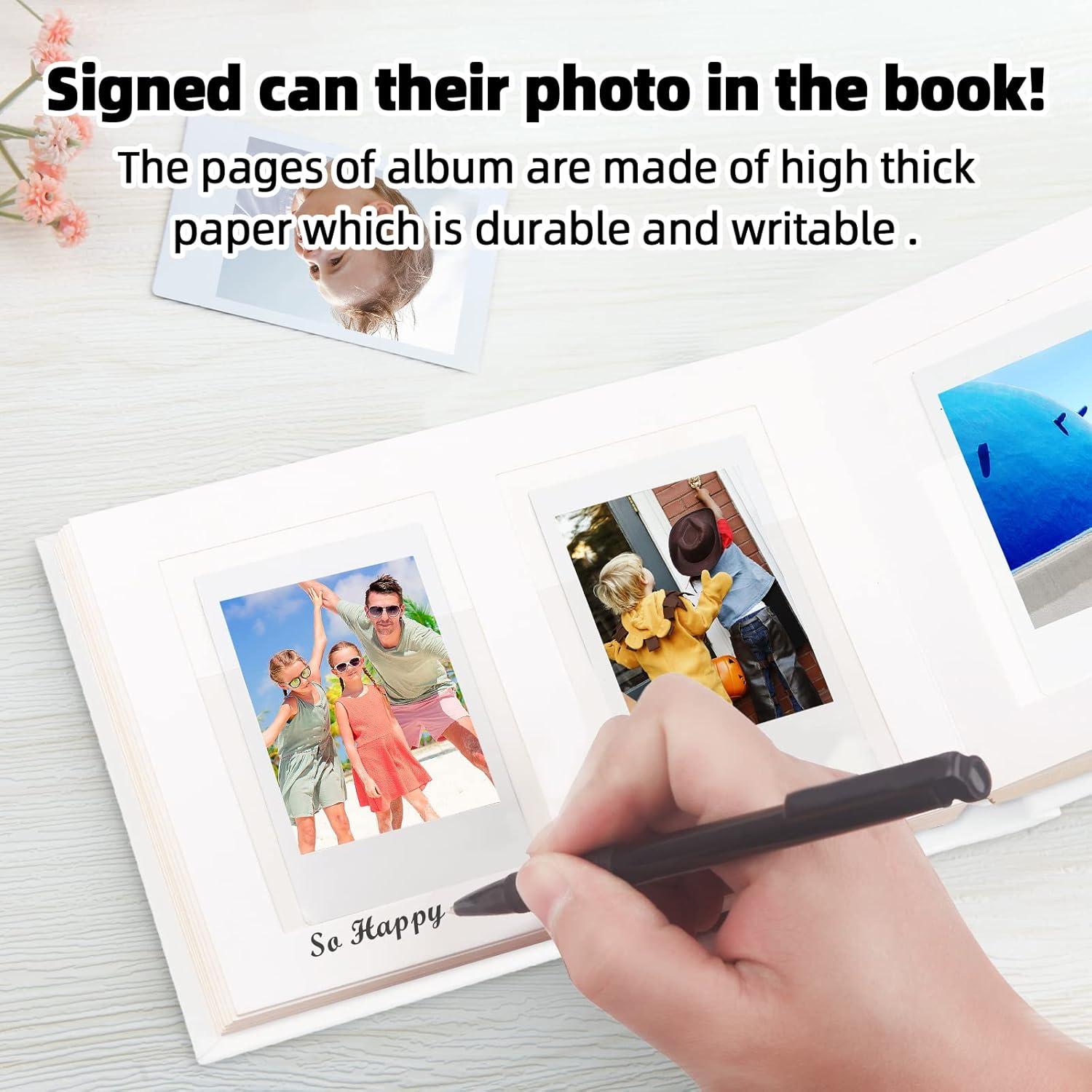 Álbum de Fotos Mini Ruibytree 64 Bolsillos Blanco con Espacio para Escribir