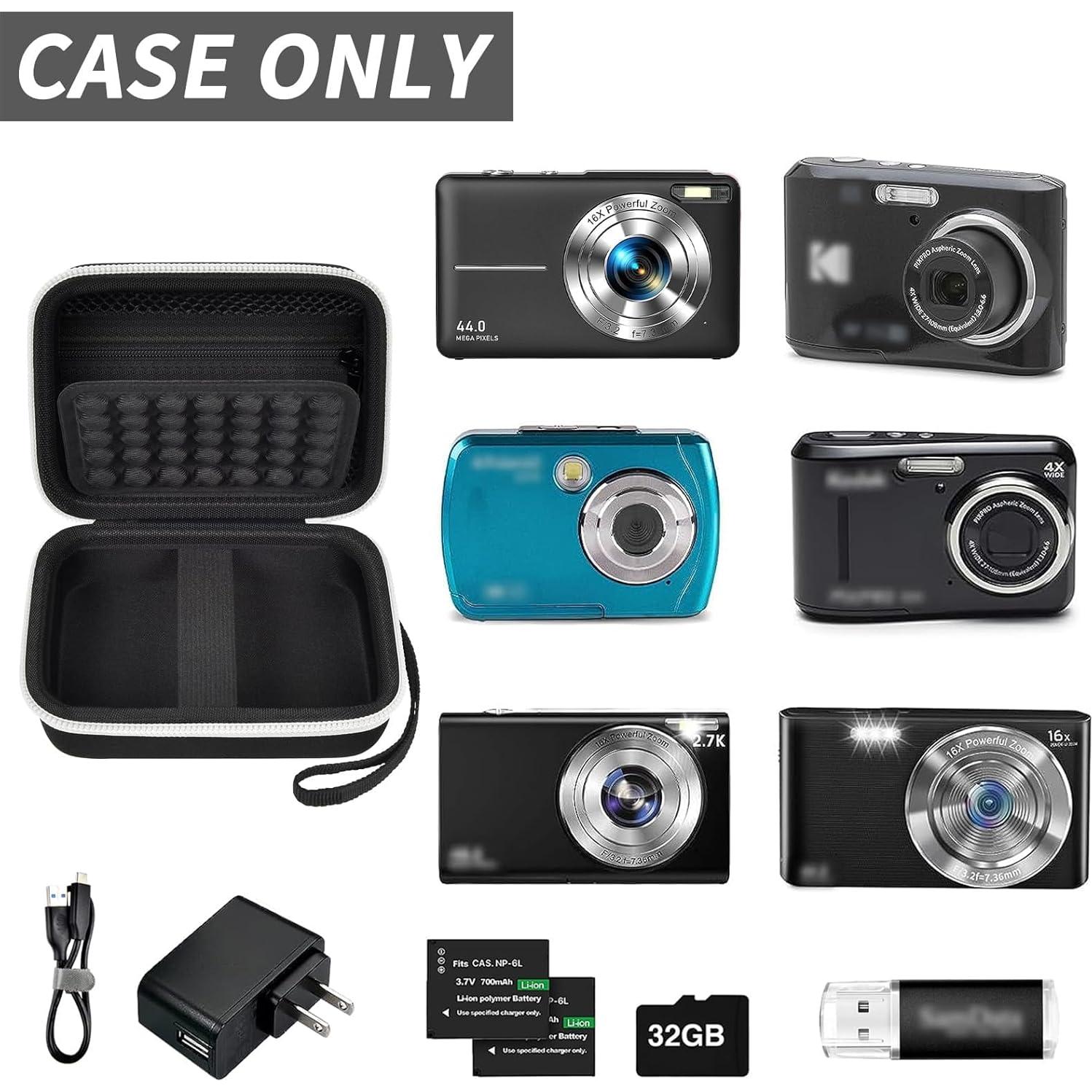 Funda de cámara digital Grapsa para Canon, Kodak y más - Negro