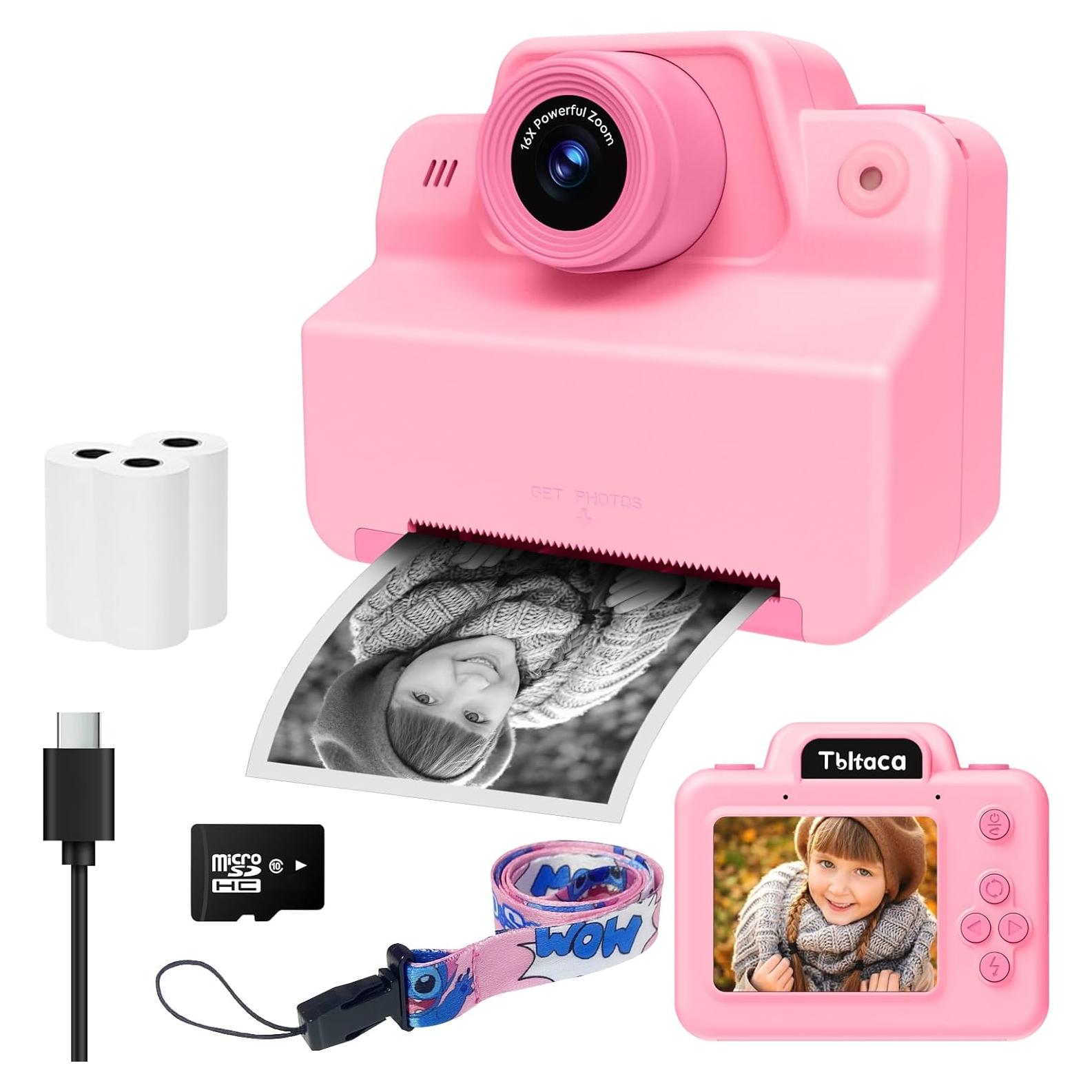 Cámara Instantánea Tbltaca Rosa para Niños 3-12 Años
