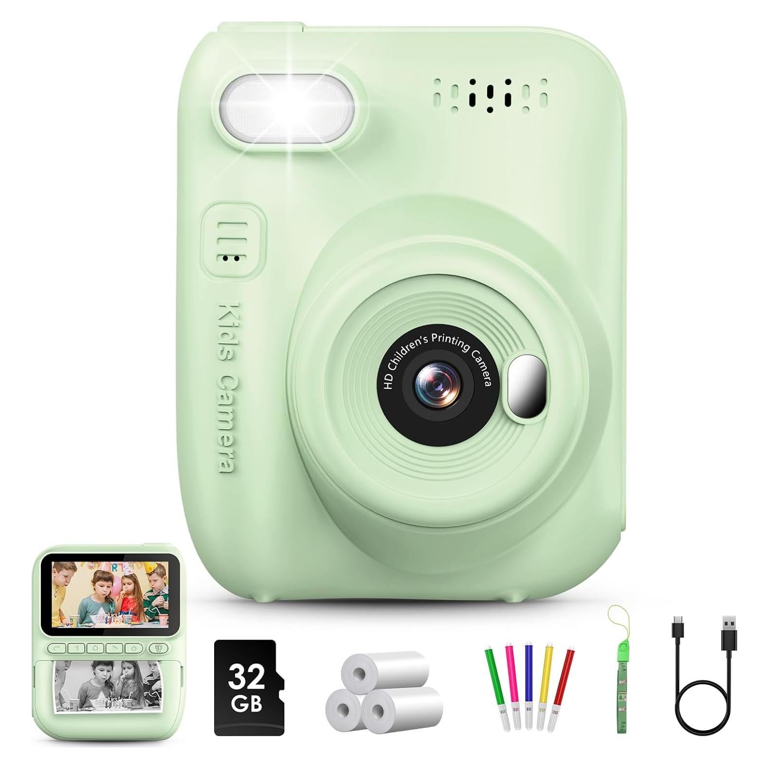 Cámara Instantánea para Niños LETSHAHA 32MP Verde 3"