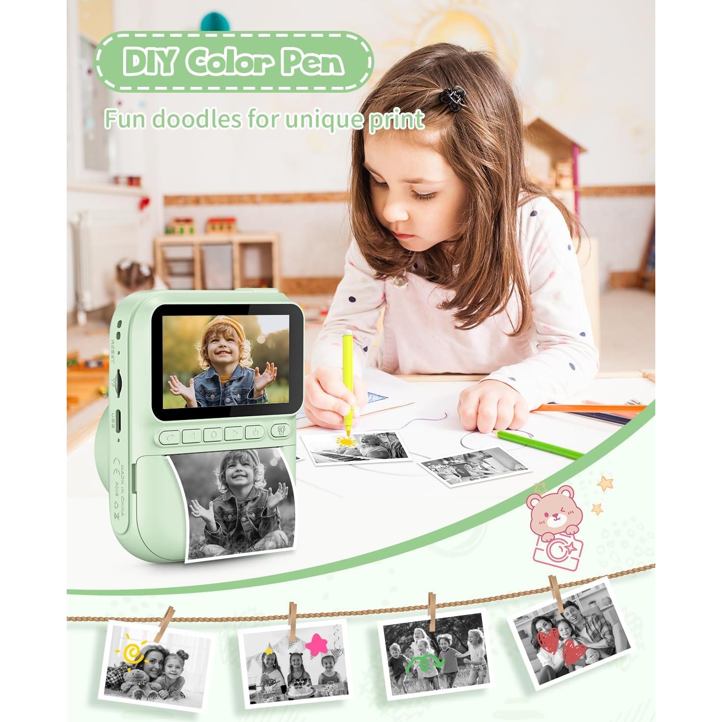 Cámara Instantánea para Niños LETSHAHA 32MP Verde 3"