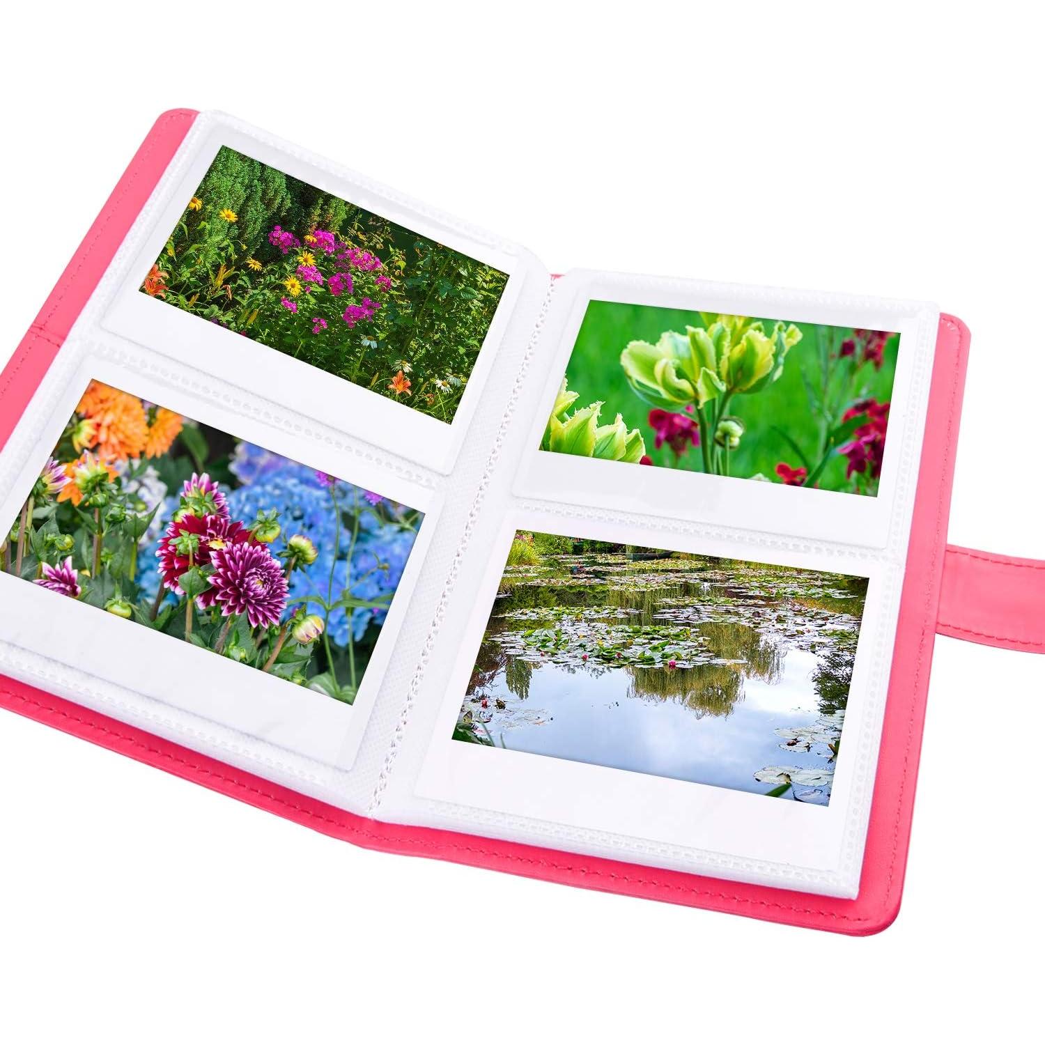 Álbum de fotos de cuero PU Sunmns Rosa 80 fotos 20.3x13.5 cm