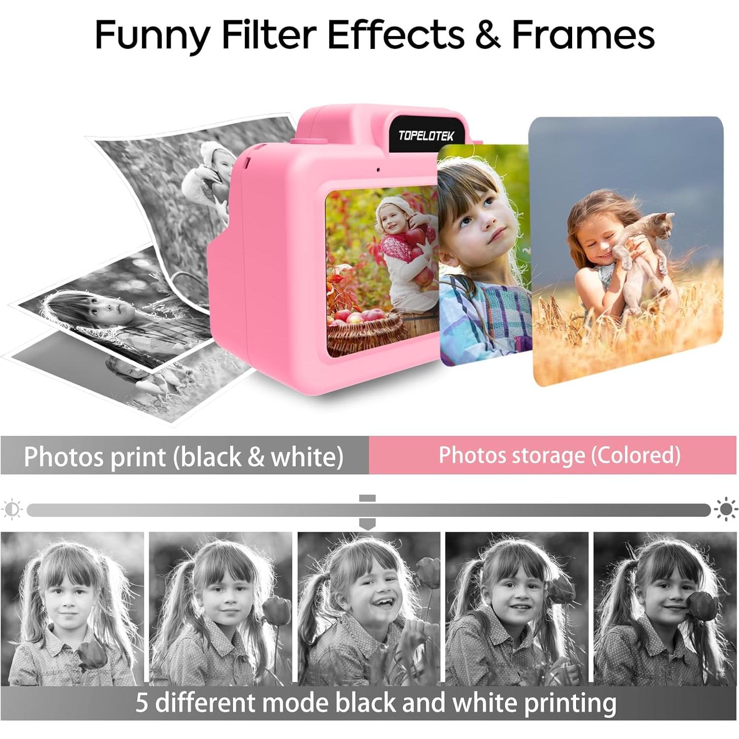 Cámara Instantánea para Niños Topelotek Rosa 2.4" 16x Zoom