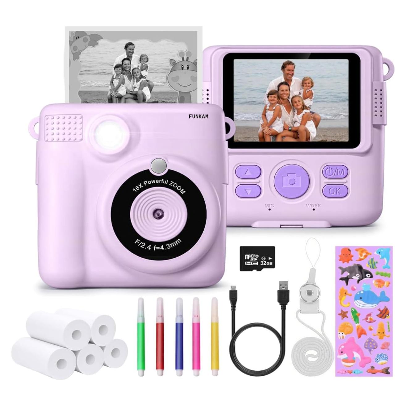 Cámara Instantánea FUNKAM X6 para Niños 2.4" HD 1080P