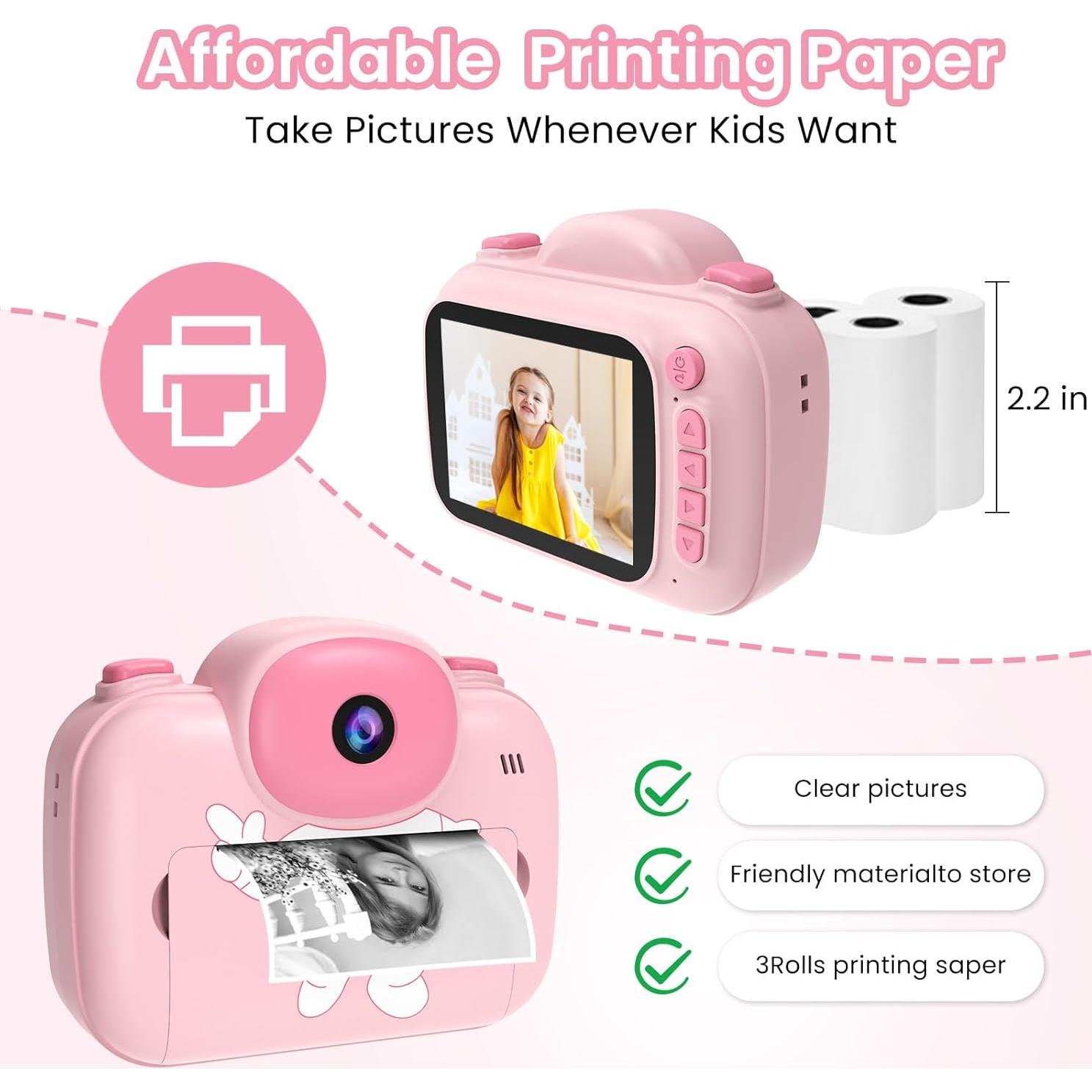 Cámara Instantánea YosaToo KC9 Rosa 3.5" para Niños