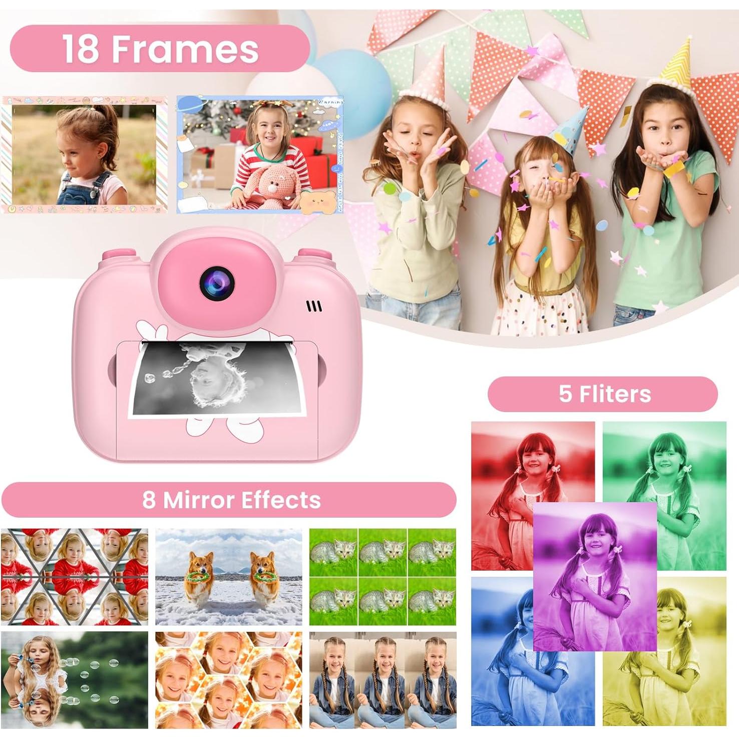 Cámara Instantánea YosaToo KC9 Rosa 3.5" para Niños