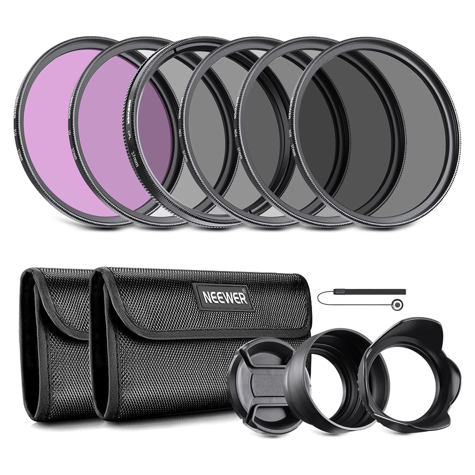 Kit de Filtros de Lente Neewer 37mm ND UV CPL FLD para DSLR