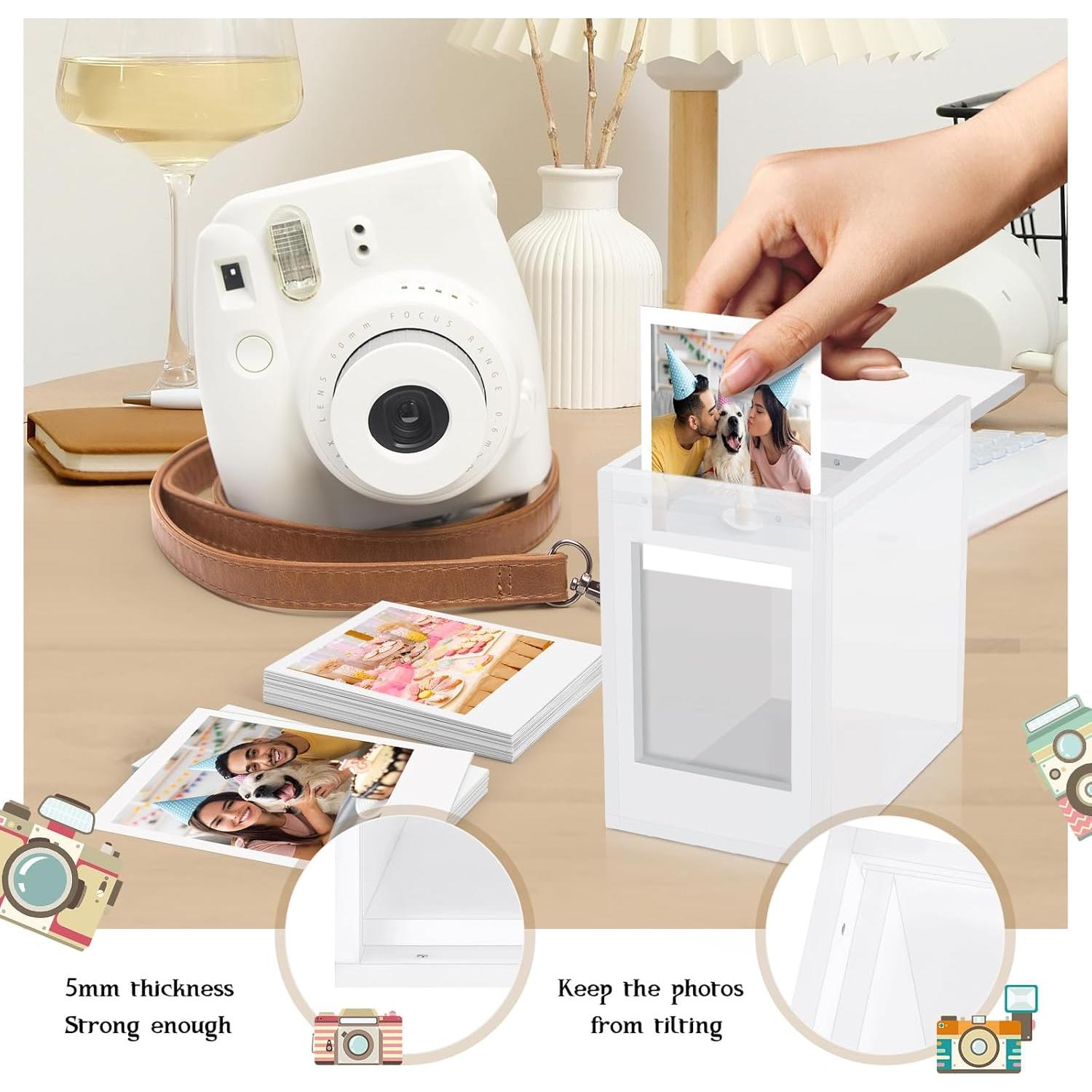 Marco de Fotos Polaroid Acrílico con Caja Almacenamiento 50 Fotos