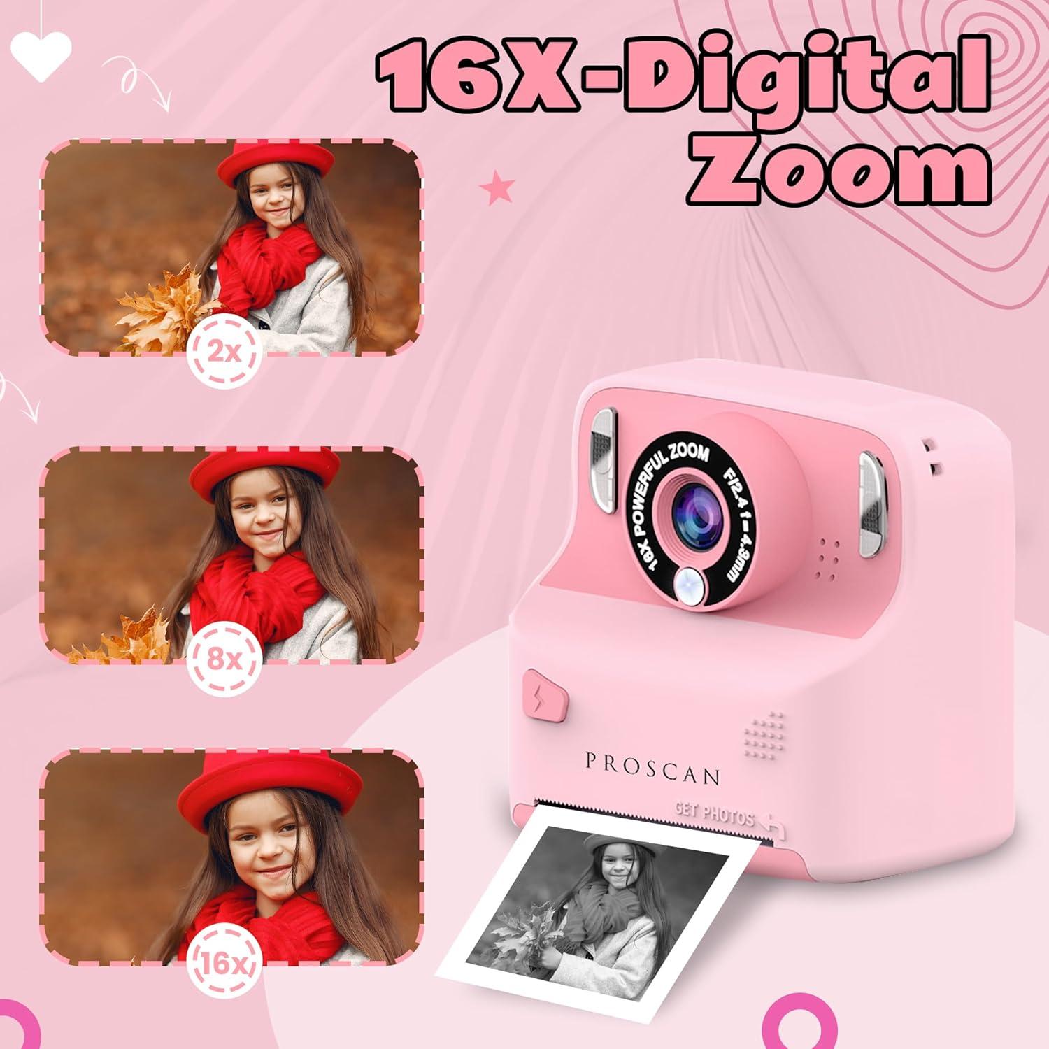 Cámara Digital Instantánea para Niños Proscan Elite Rosa