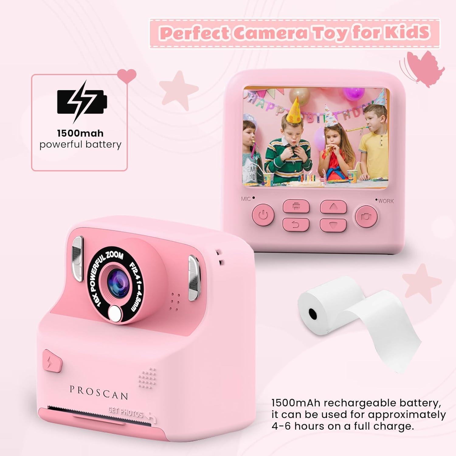 Cámara Digital Instantánea para Niños Proscan Elite Rosa