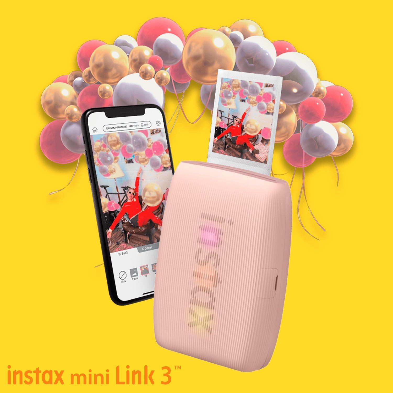 Impresora Fujifilm Instax Mini Link 3 Rosa + Kit Películas