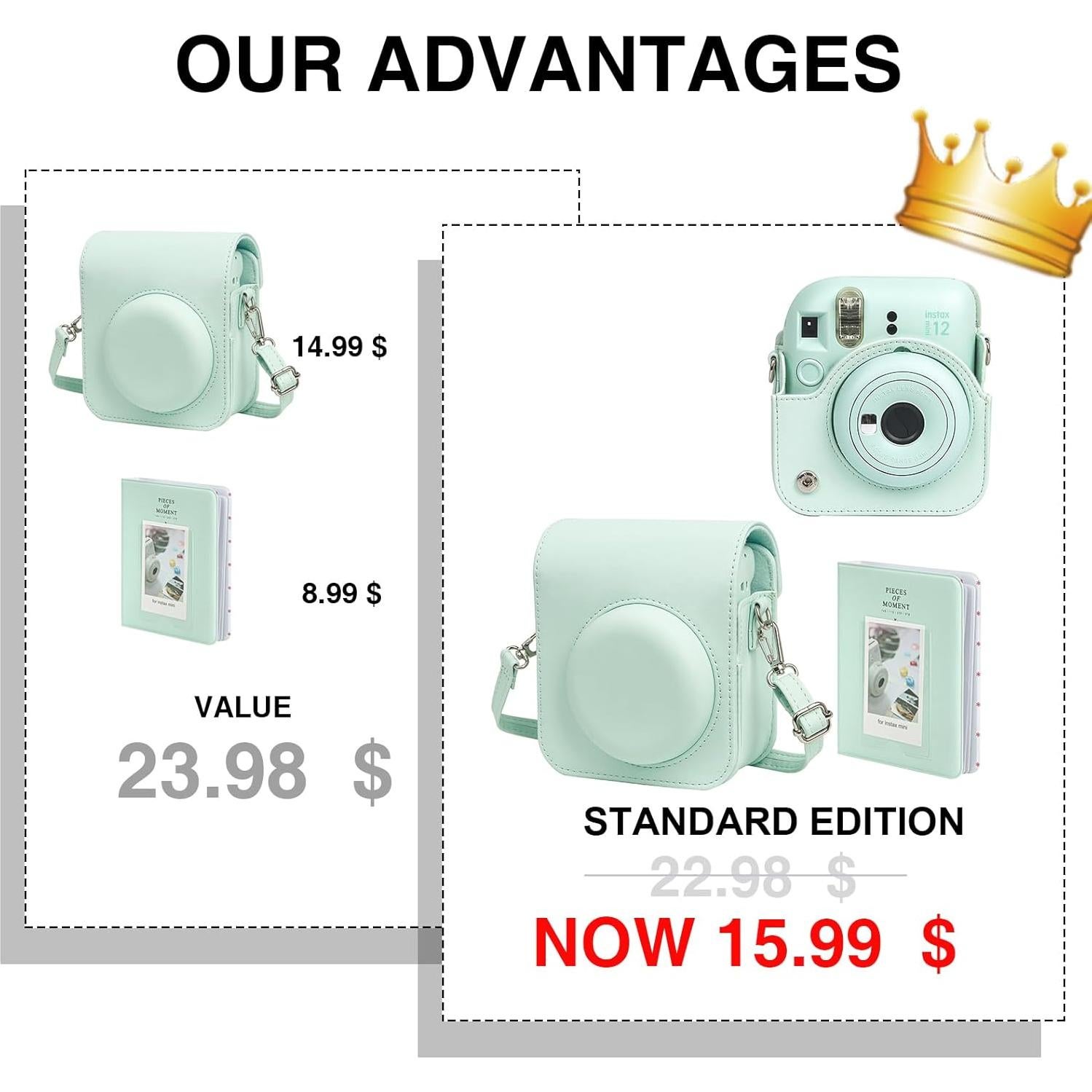 Funda Protectora Fujifilm Instax Mini 12 Verde Menta