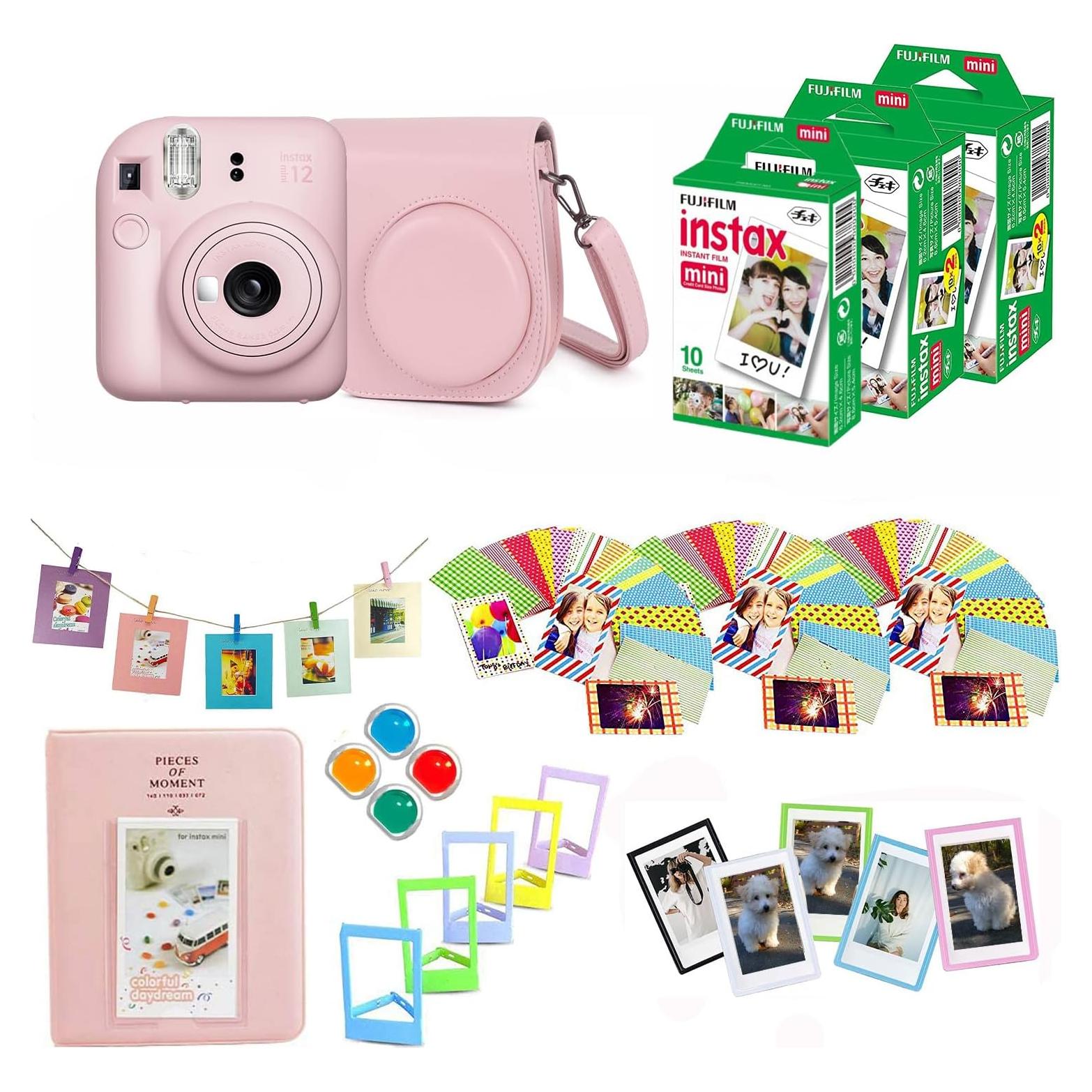 Cámara Instantánea Fujifilm Instax Mini 12 + Accesorios Rosa