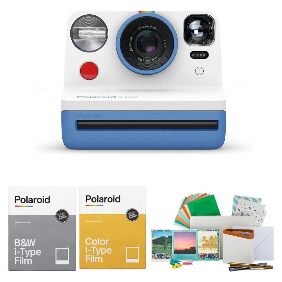 Cámara Instantánea Polaroid Originals Now i-Type Azul con Películas