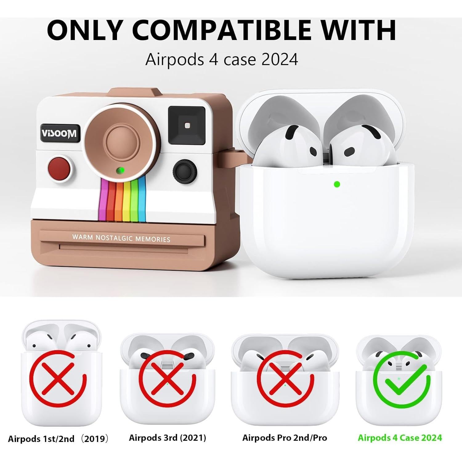 Funda Retro VISOOM para AirPods 4ta Generación - Polaroid