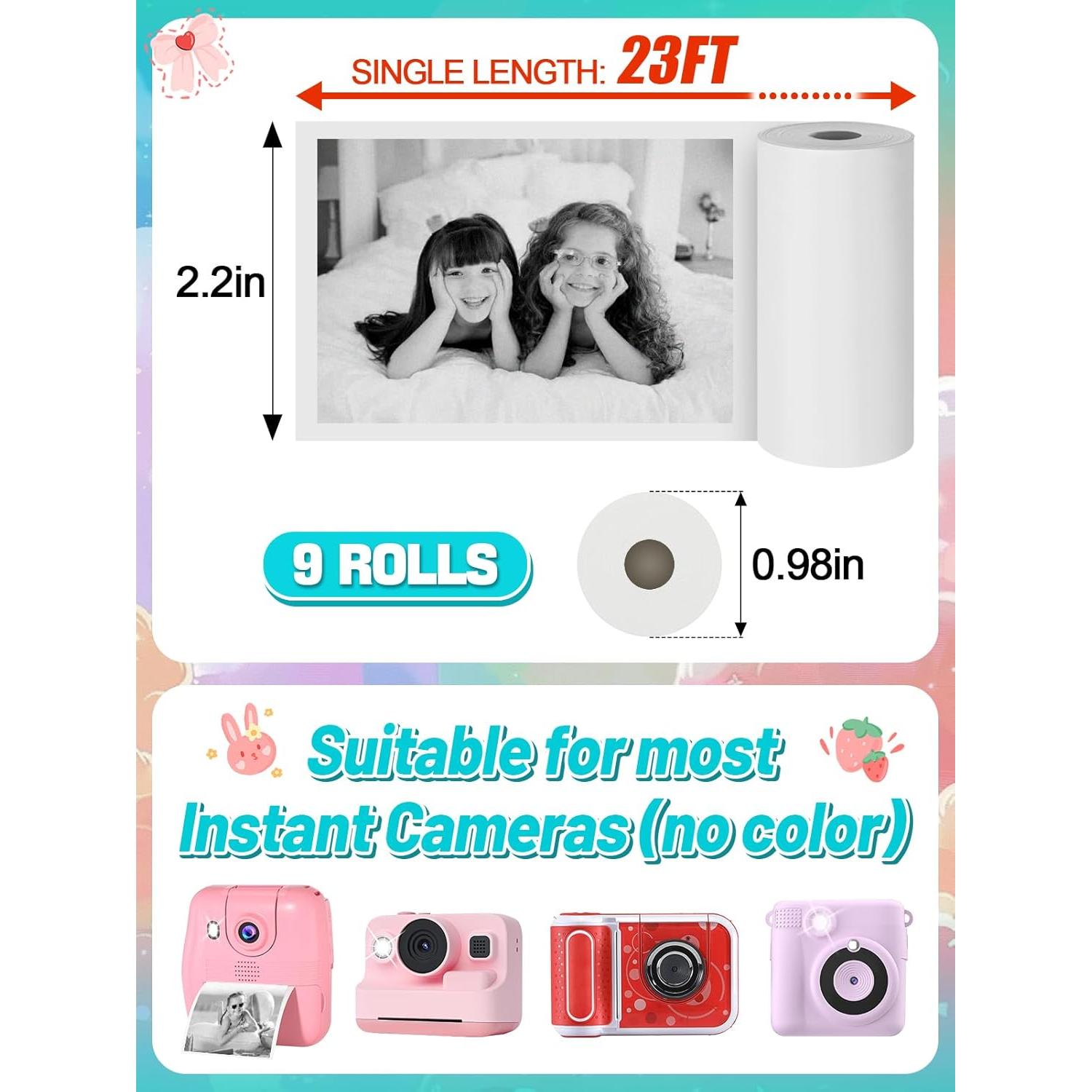 9 Rollos de Papel Térmico Biubee para Cámara Instantánea 5.6cm