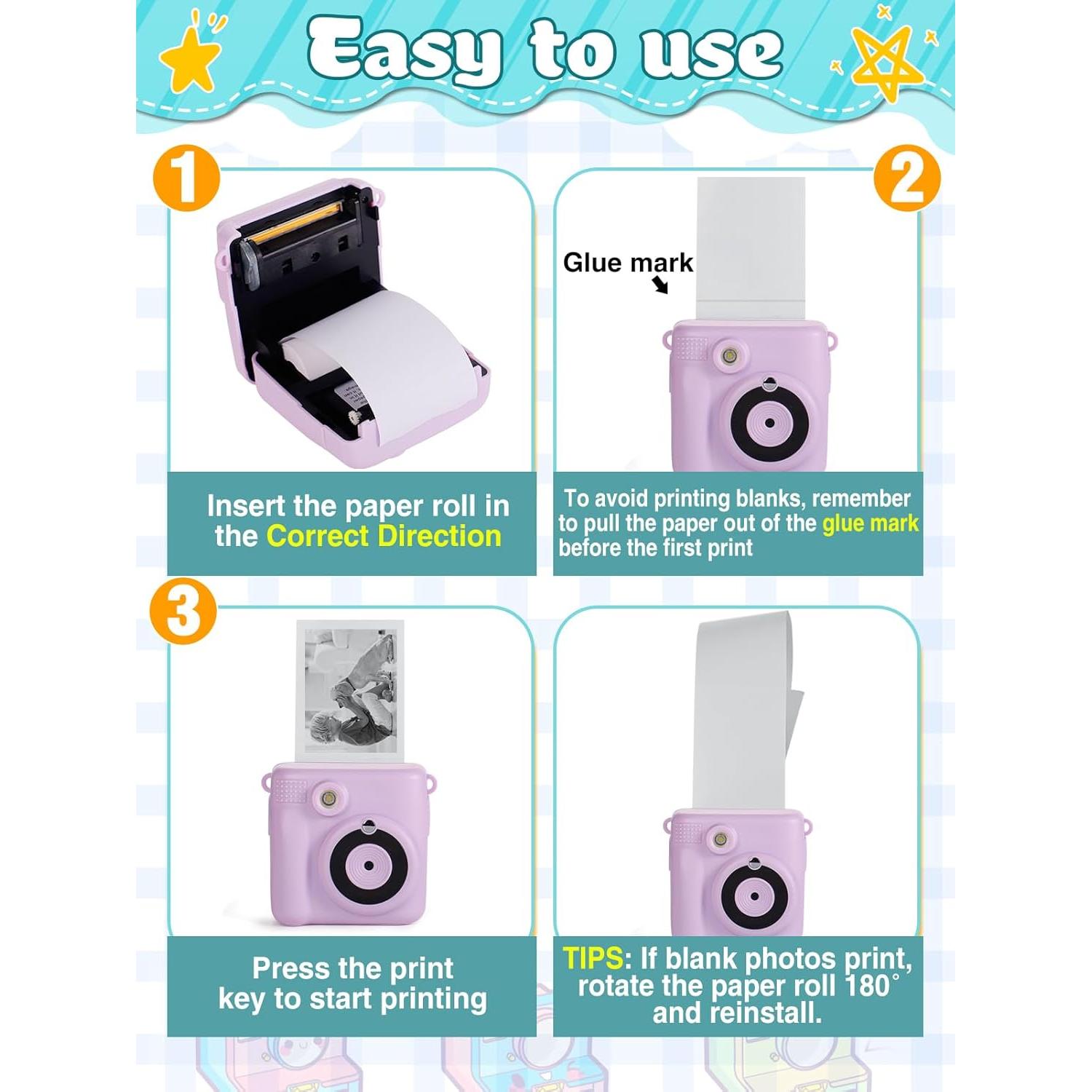 9 Rollos de Papel Térmico Biubee para Cámara Instantánea 5.6cm