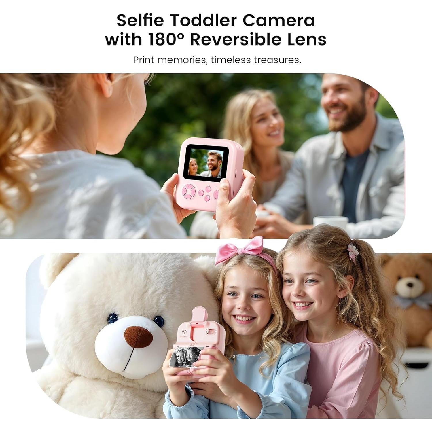 Cámara Instantánea Rosa para Niños Liscuty P02 1080P