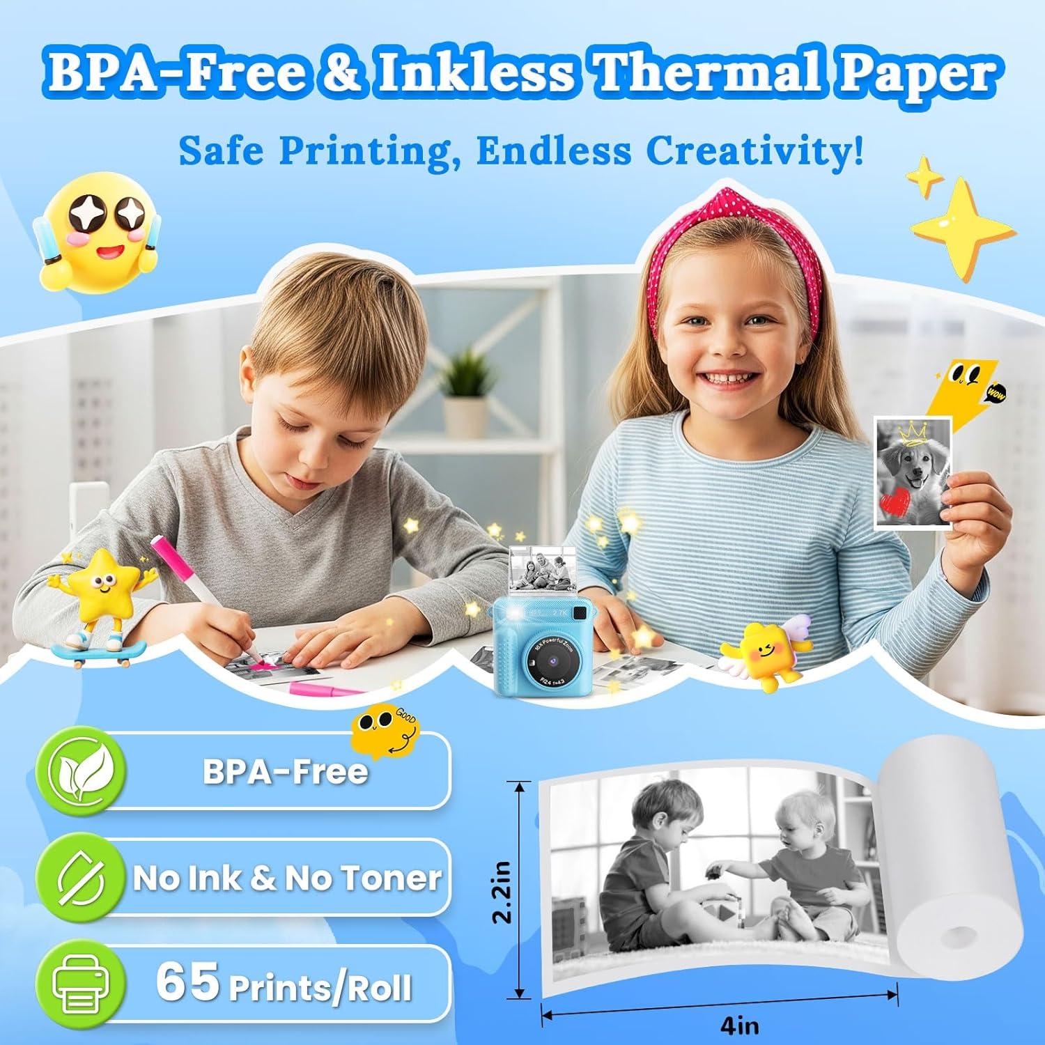 Cámara Instantánea JPVERLY P260 Azul 1080P para Niños