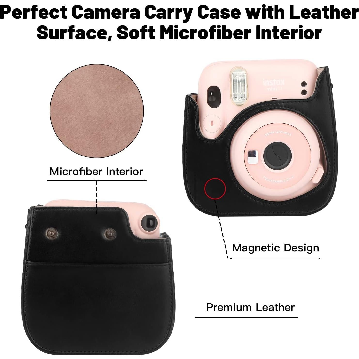 Funda Protectora para Cámara Fujifilm Instax Mini 11 12 9 Negra