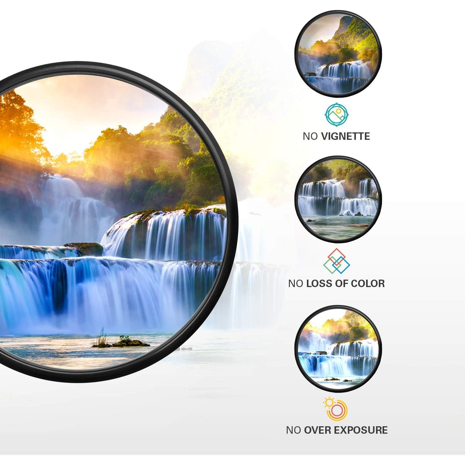 Kit de Filtros Polaroid 40.5mm UV CPL ND9 con Funda