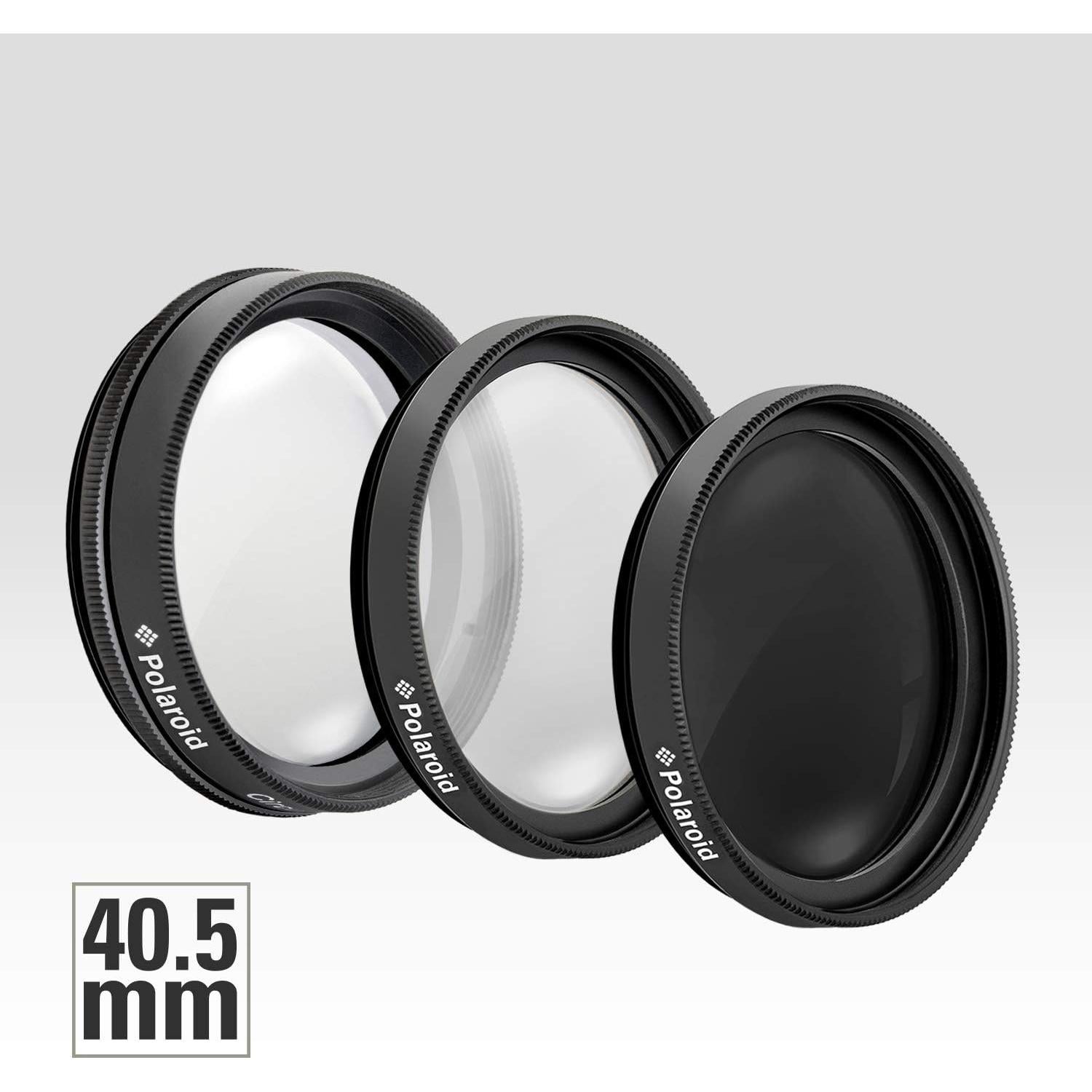 Kit de Filtros Polaroid 40.5mm UV CPL ND9 con Funda