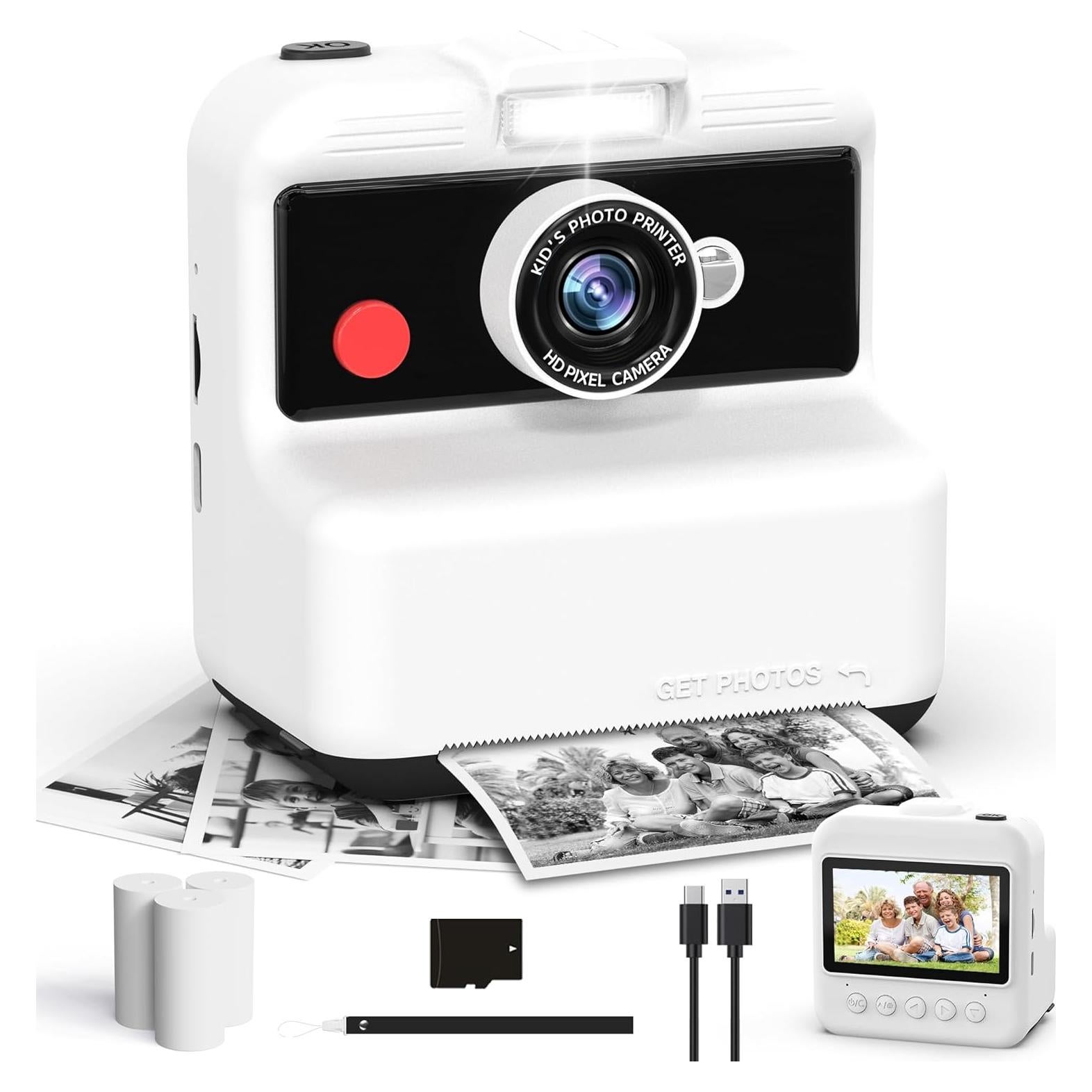 Cámara Instantánea para Niños CAMCLID M6 48MP 2.5K UHD Blanca