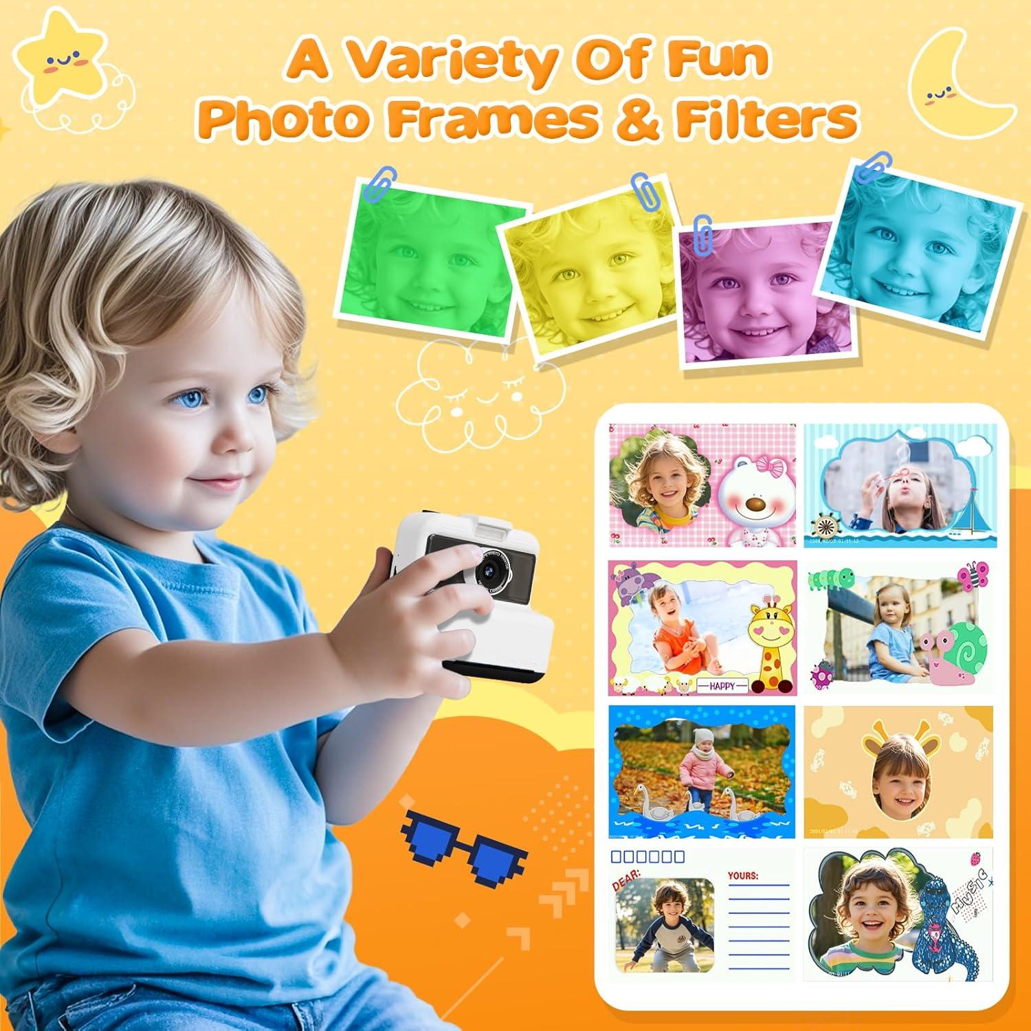 Cámara Instantánea para Niños CAMCLID M6 48MP 2.5K UHD Blanca