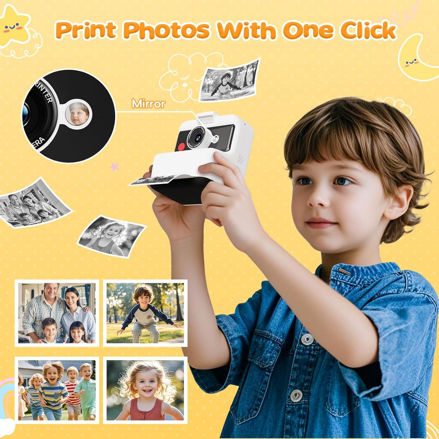 Cámara Instantánea para Niños CAMCLID M6 48MP 2.5K UHD Blanca