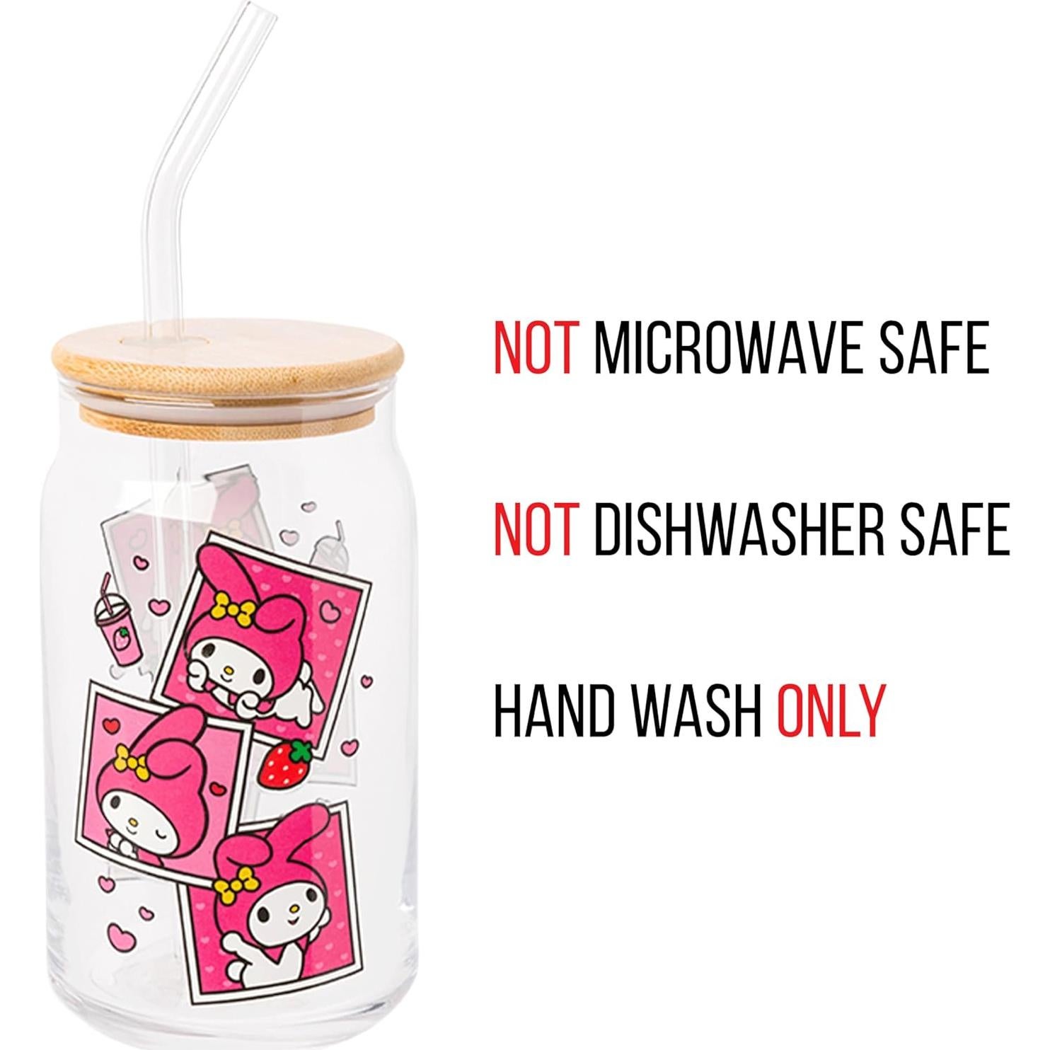 Tarro de vidrio Silver Buffalo My Melody 480 ml con tapa de bambú