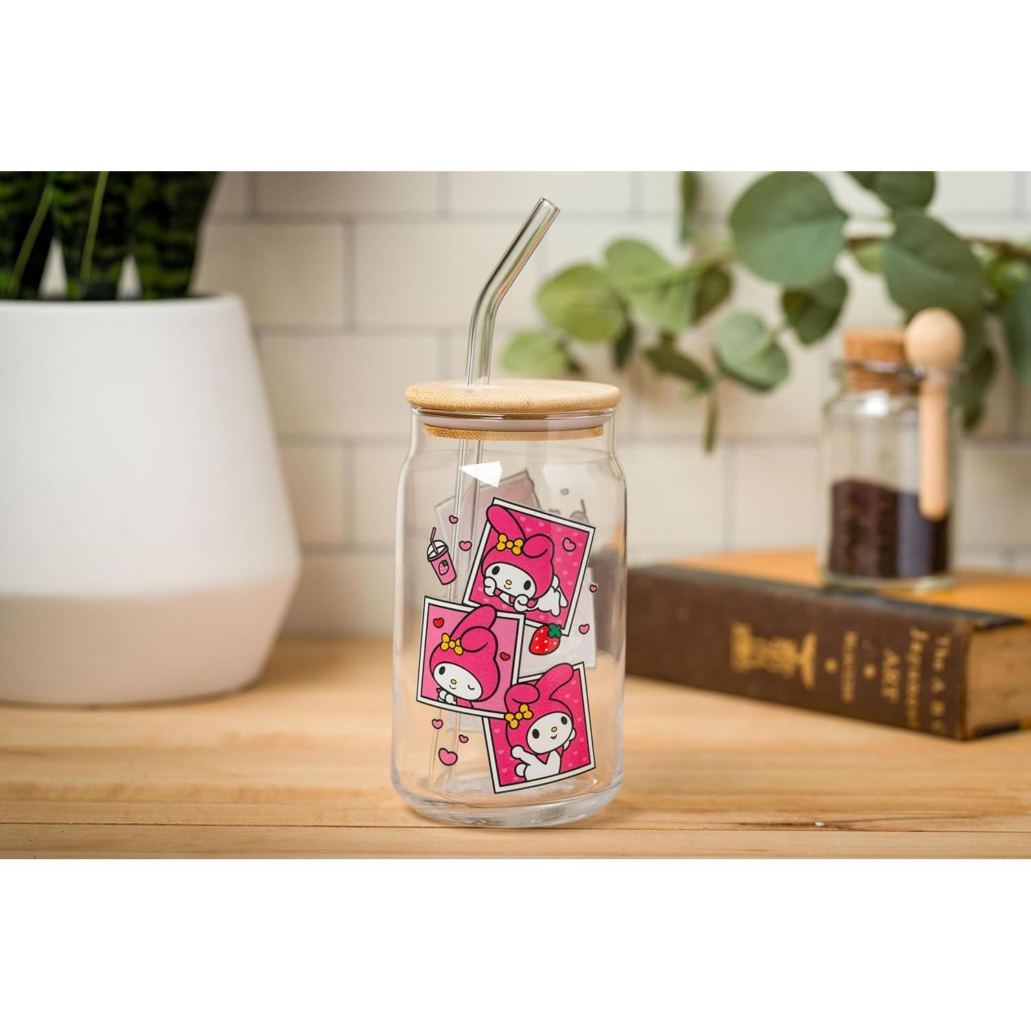 Tarro de vidrio Silver Buffalo My Melody 480 ml con tapa de bambú