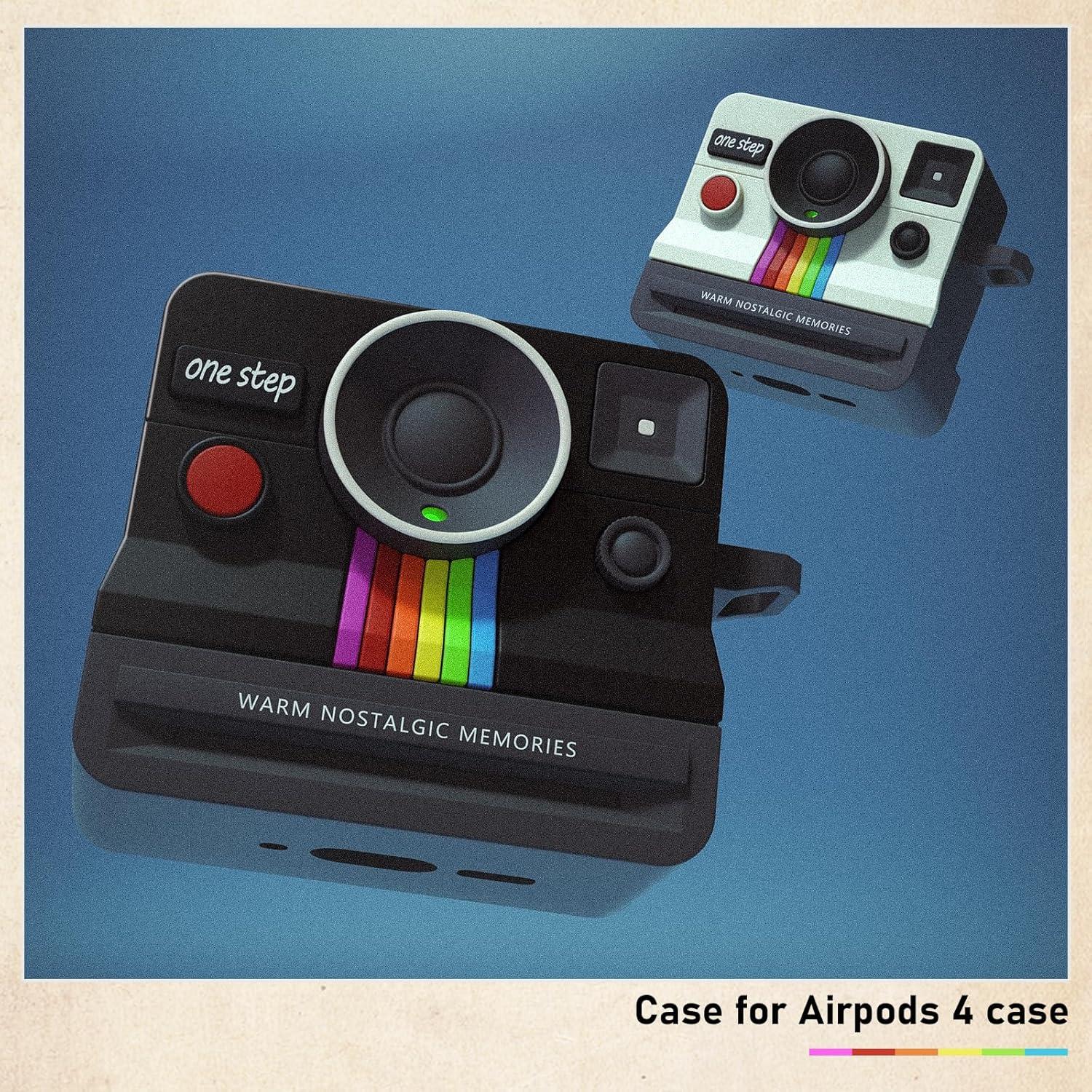 Funda de Silicona para AirPods 4 Kerle - Diseño Retro Negro