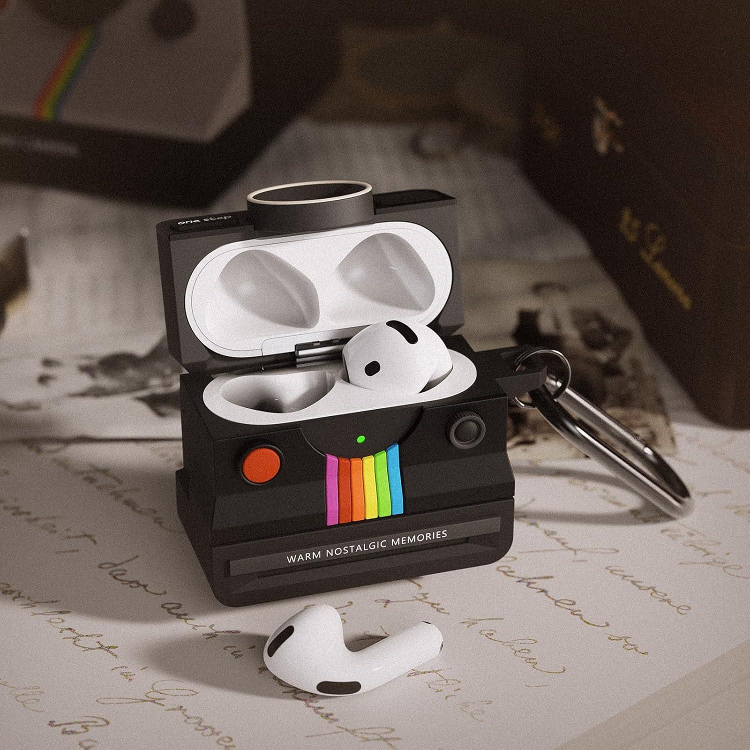 Funda de Silicona para AirPods 4 Kerle - Diseño Retro Negro