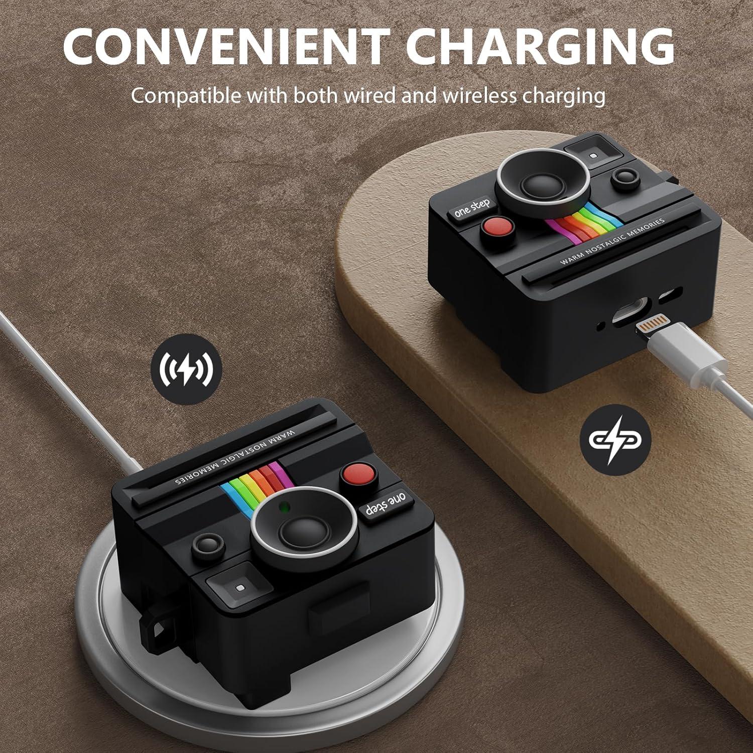 Funda de Silicona para AirPods 4 Kerle - Diseño Retro Negro