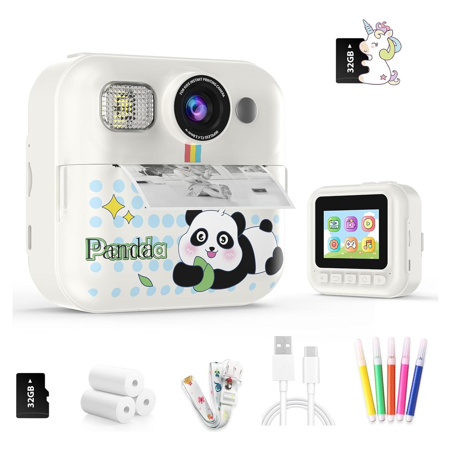 Cámara Instantánea Kaktin para Niños HD 1080p con Tarjeta 32GB