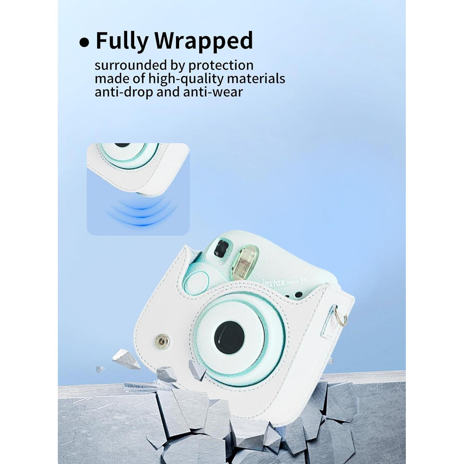 Funda de cámara Polaroid mini SE con bandolera gris