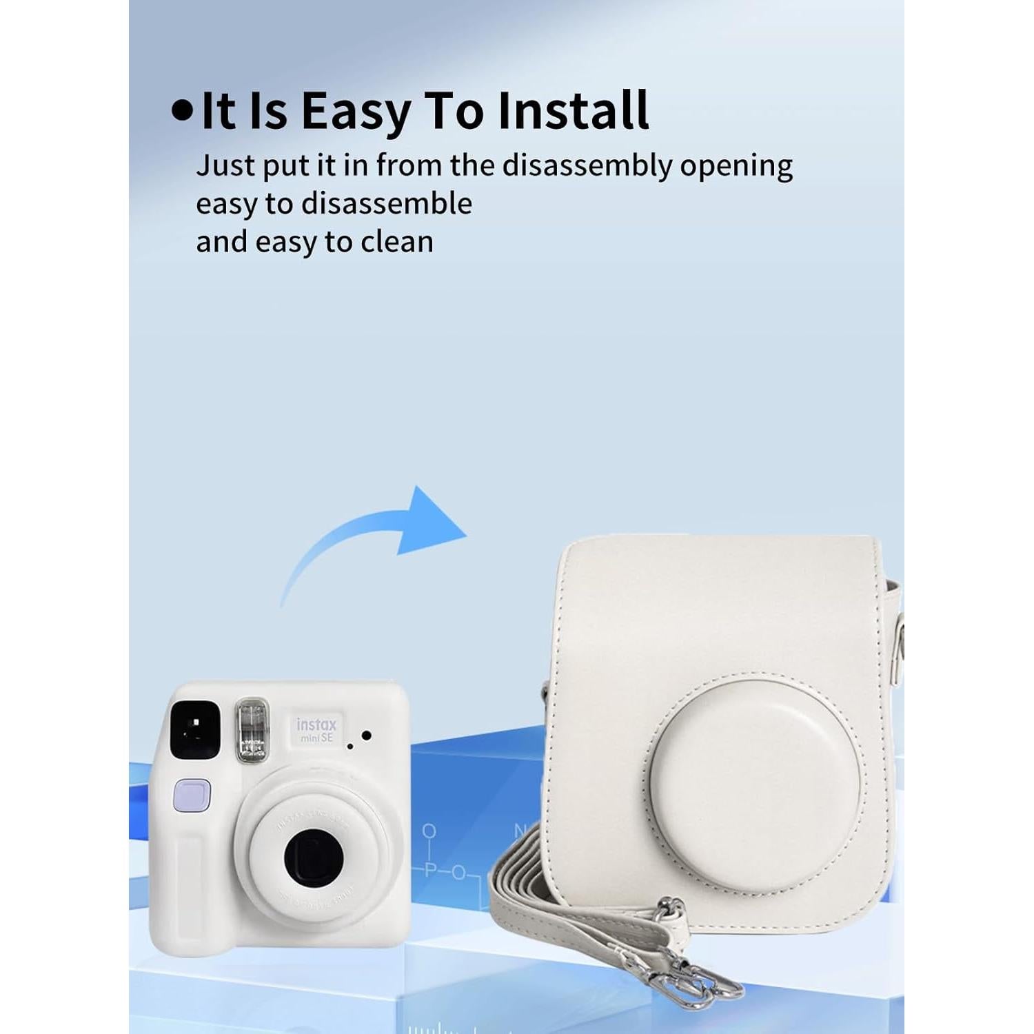 Funda de cámara Polaroid mini SE con bandolera gris