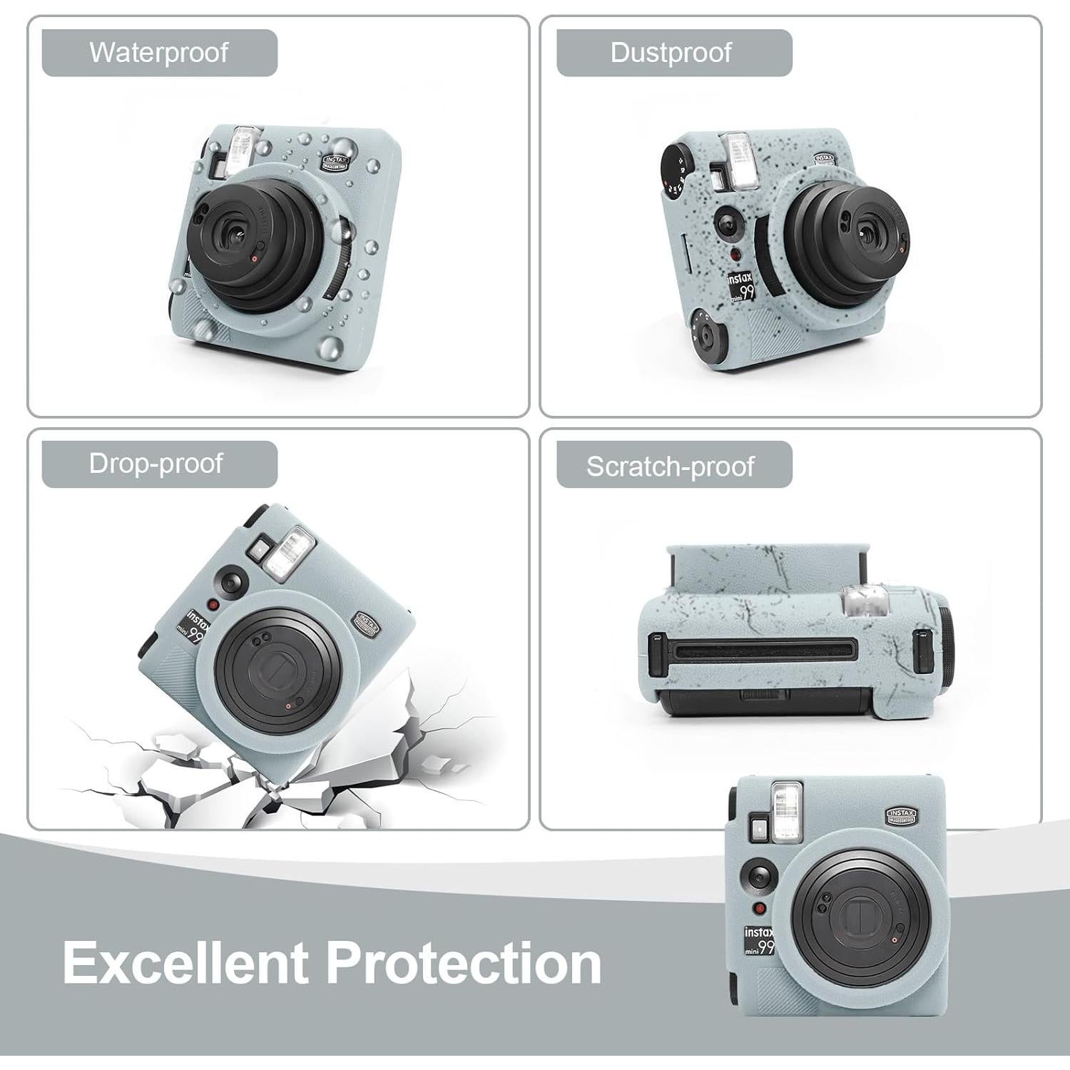 Funda de cámara Easy Hood para Fujifilm Instax Mini 99 - Silicona Gris