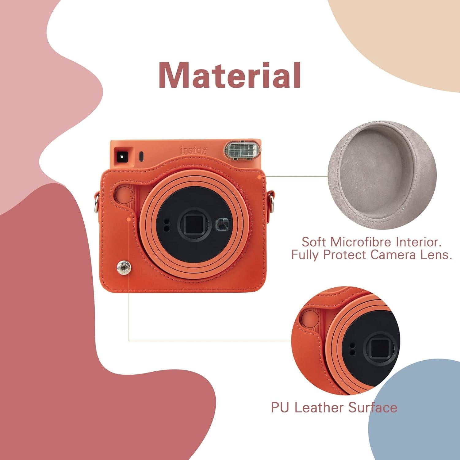 Funda Protectora Fujifilm Instax Square SQ1 con Correa Naranja