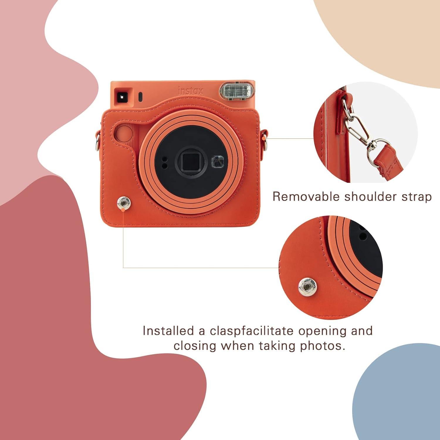 Funda Protectora Fujifilm Instax Square SQ1 con Correa Naranja