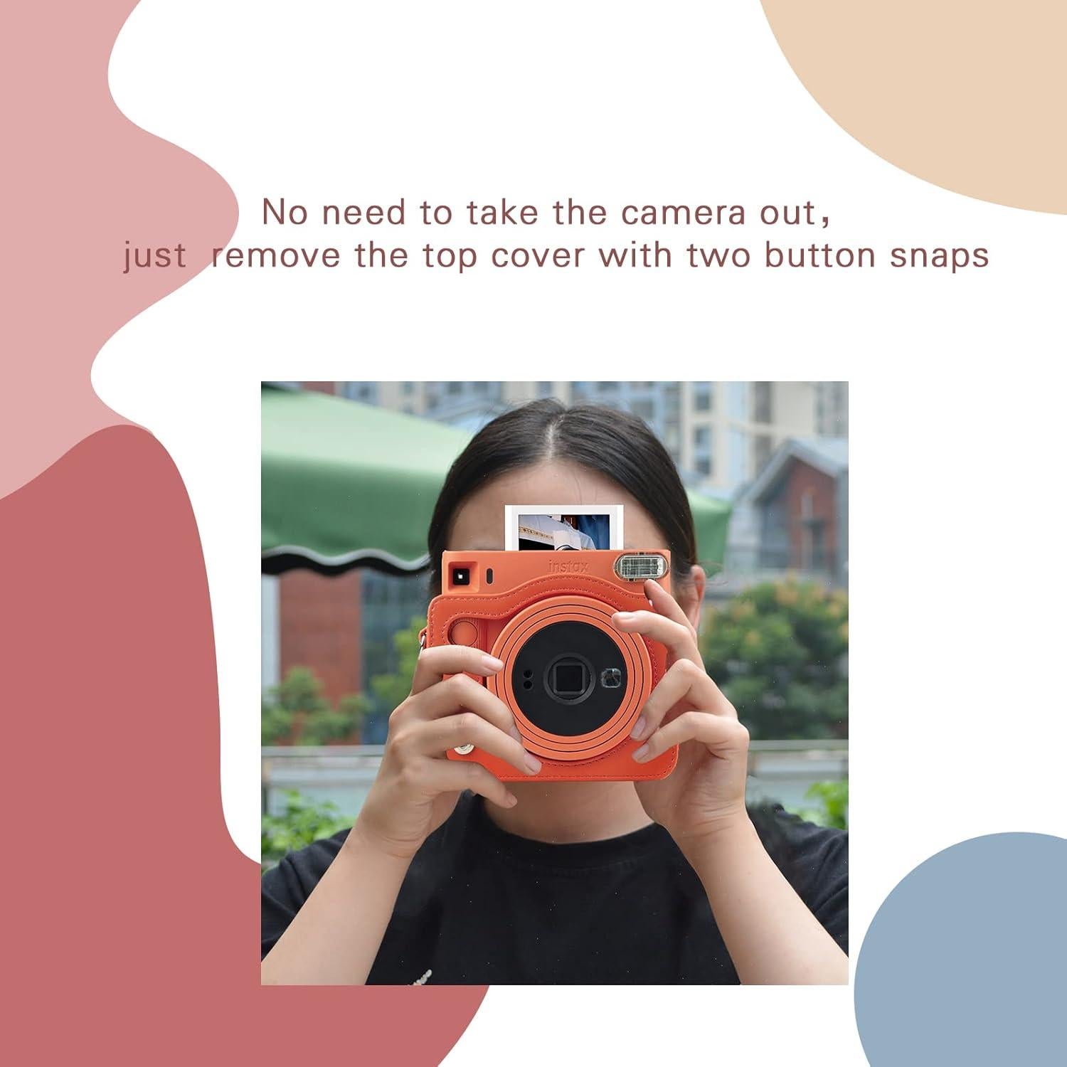 Funda Protectora Fujifilm Instax Square SQ1 con Correa Naranja