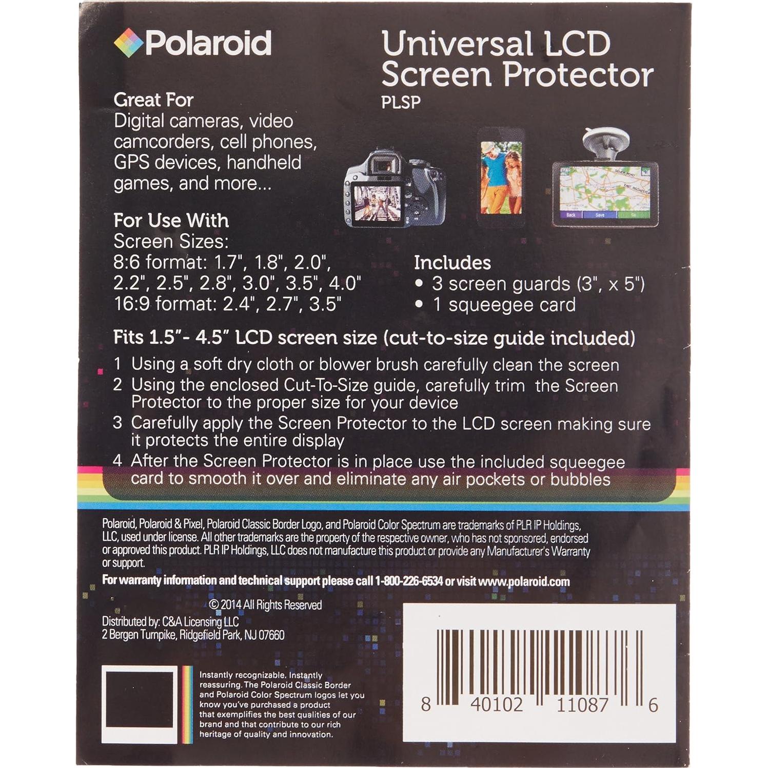 Protector de Pantalla LCD Universal Polaroid 3 Unidades