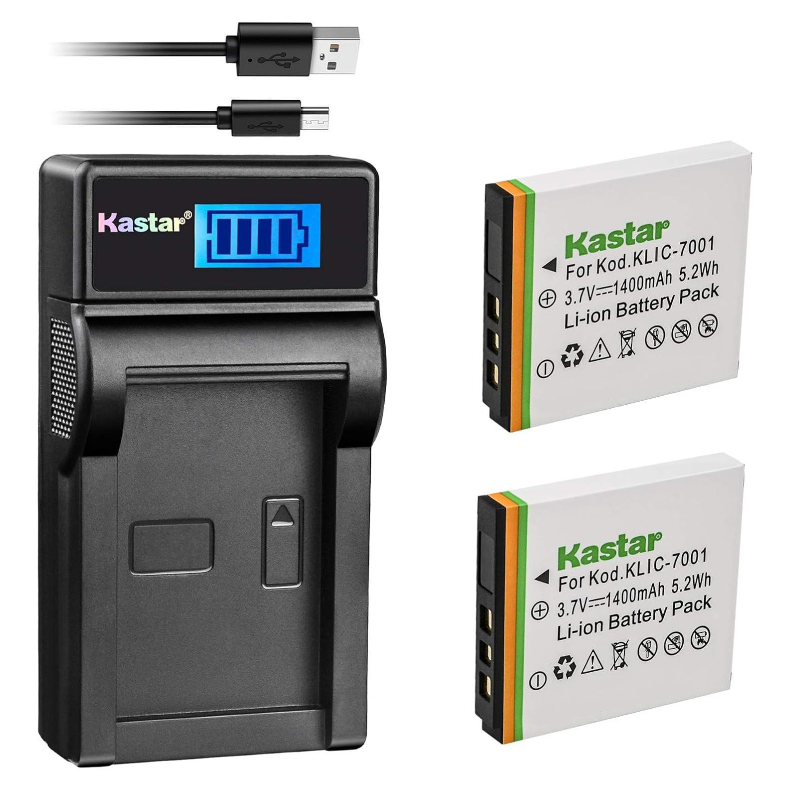 Kastar Batería 2 Paquete y Cargador USB LCD para Polaroid