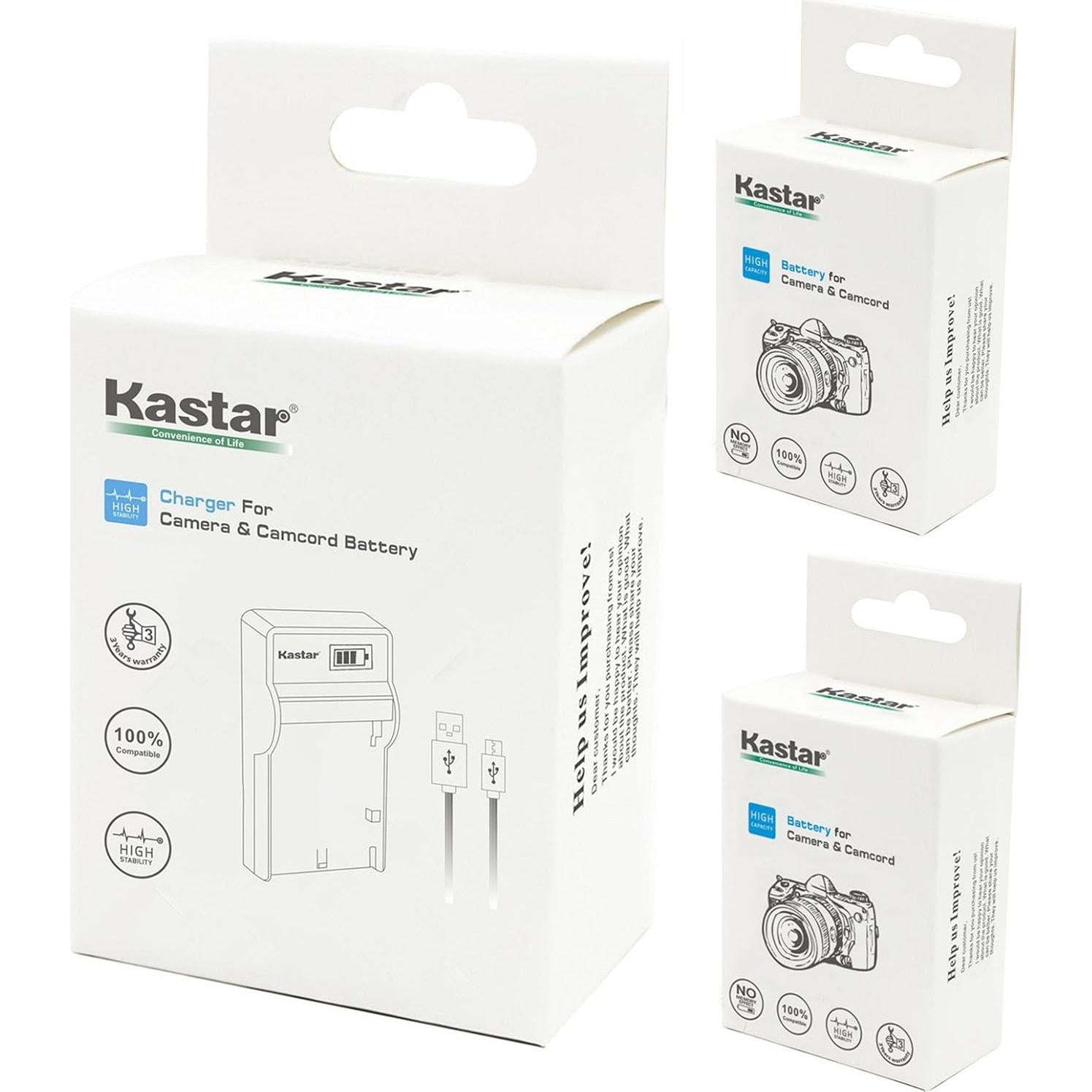 Kastar Batería 2 Paquete y Cargador USB LCD para Polaroid