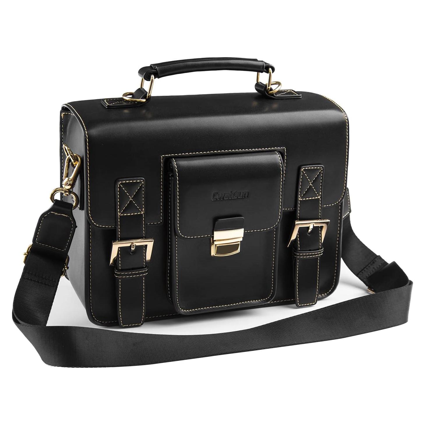 Bolsa de cámara de cuero Cwatcun para DSLR y SLR - Compacta