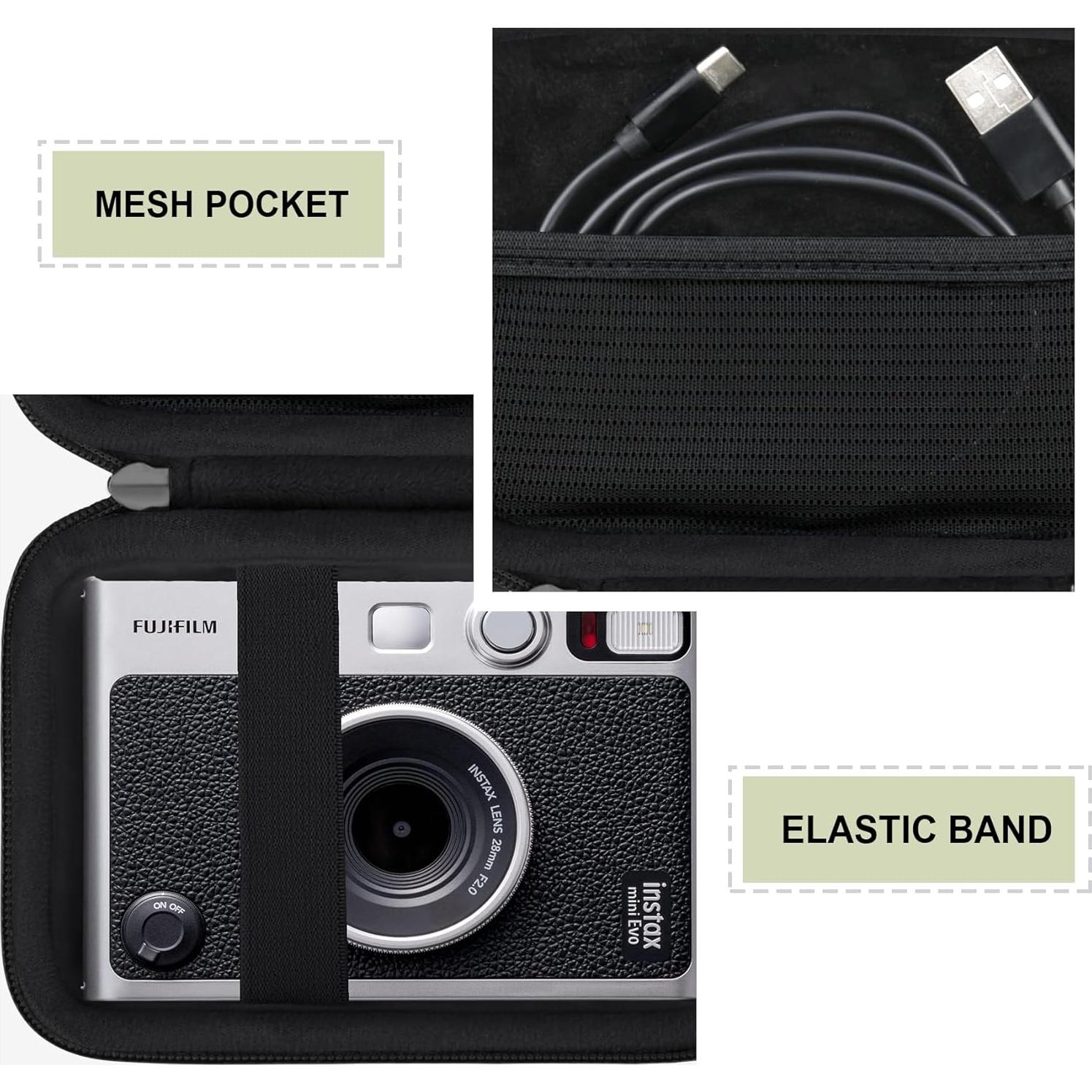 Funda Dura para Cámara Instantánea Fujifilm Instax Mini EVO Negra