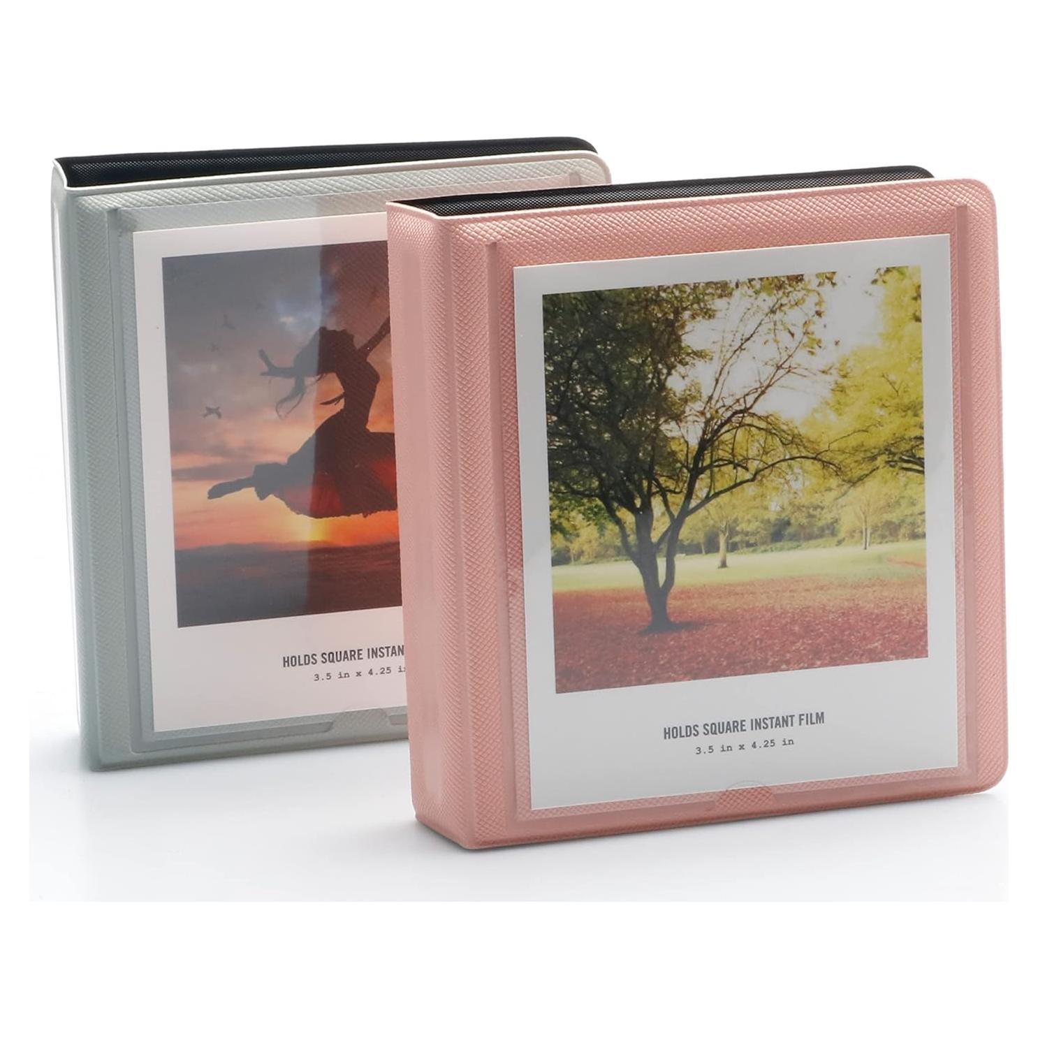 Paquete de 2 Álbumes de Fotos EKEDAC Rosa y Gris PVC 32 Fotos