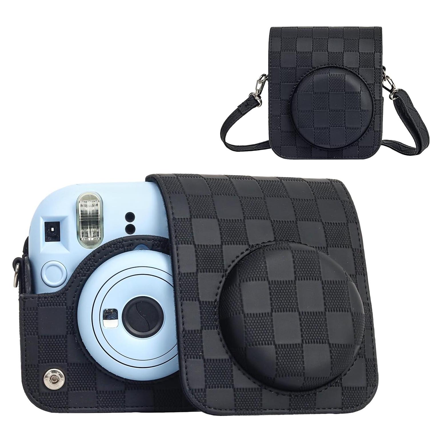Funda de cámara Fujifilm Instax Mini 12 - Tablero de Ajedrez Negro
