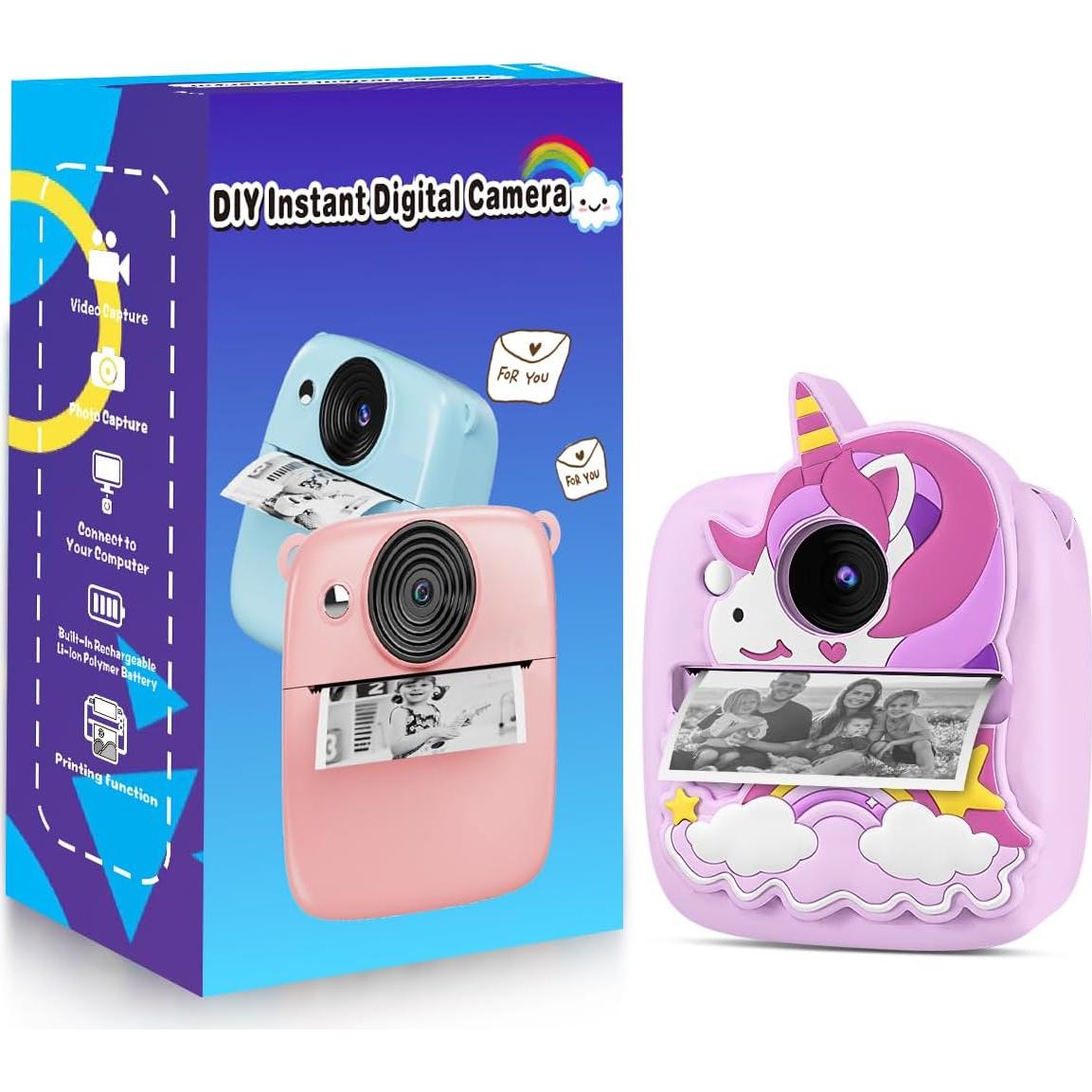 Cámara Instantánea YTETCN para Niños 48MP 1080P con Papel